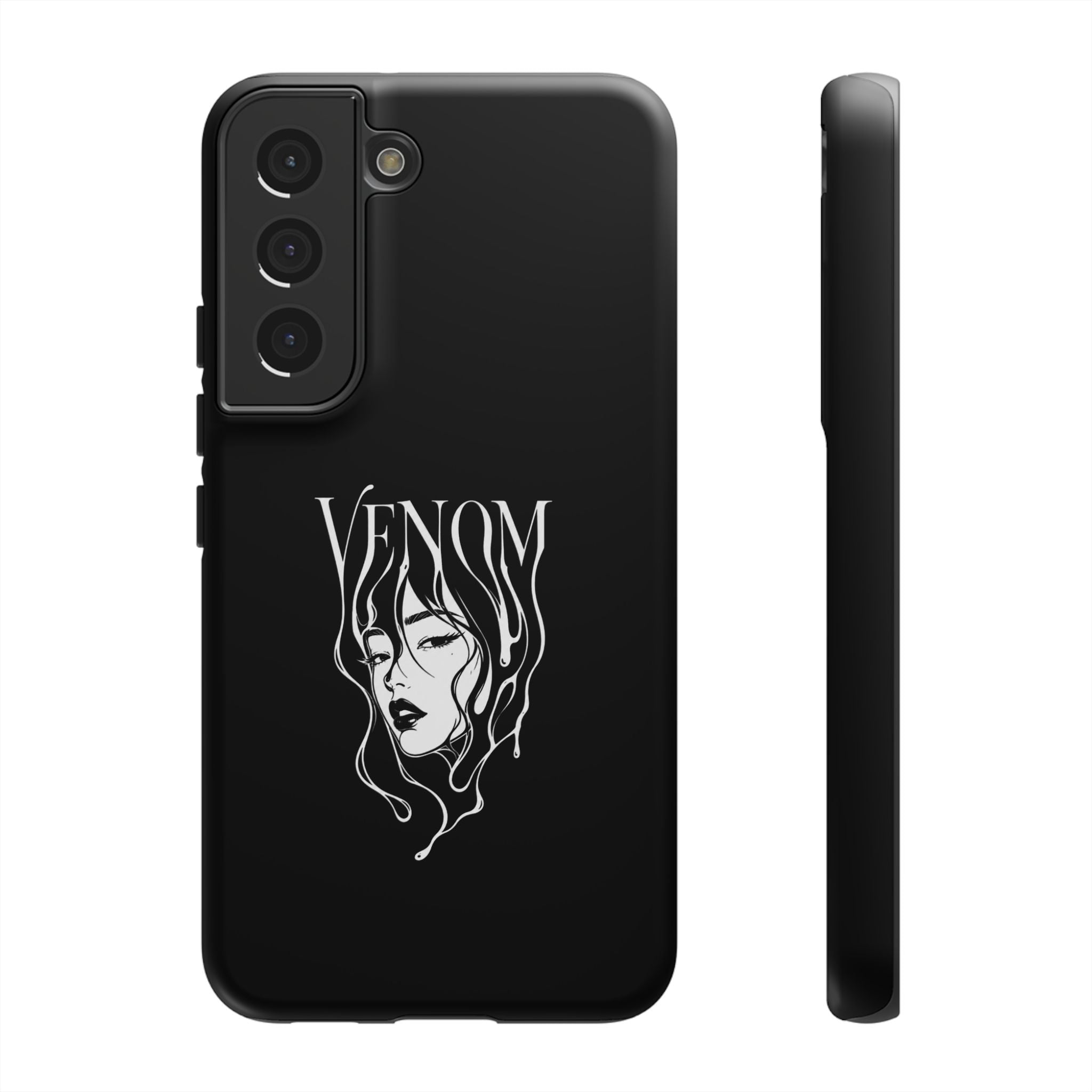 Venom Goth Phone Case — Black Protective Tough Case with Dark Femme Artwork