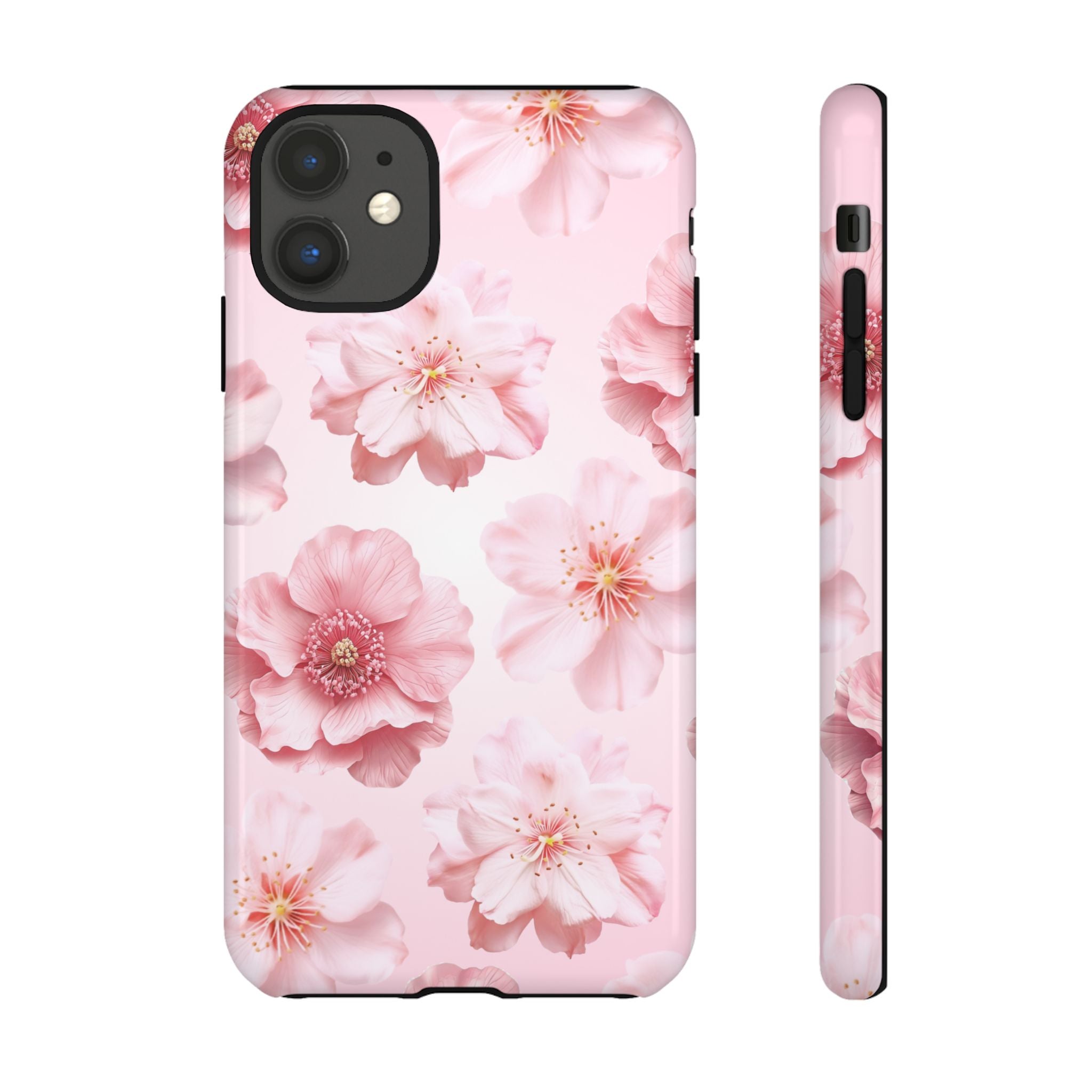 Pink Floral Tough Phone Case — Protective Sakura Blossom Design
