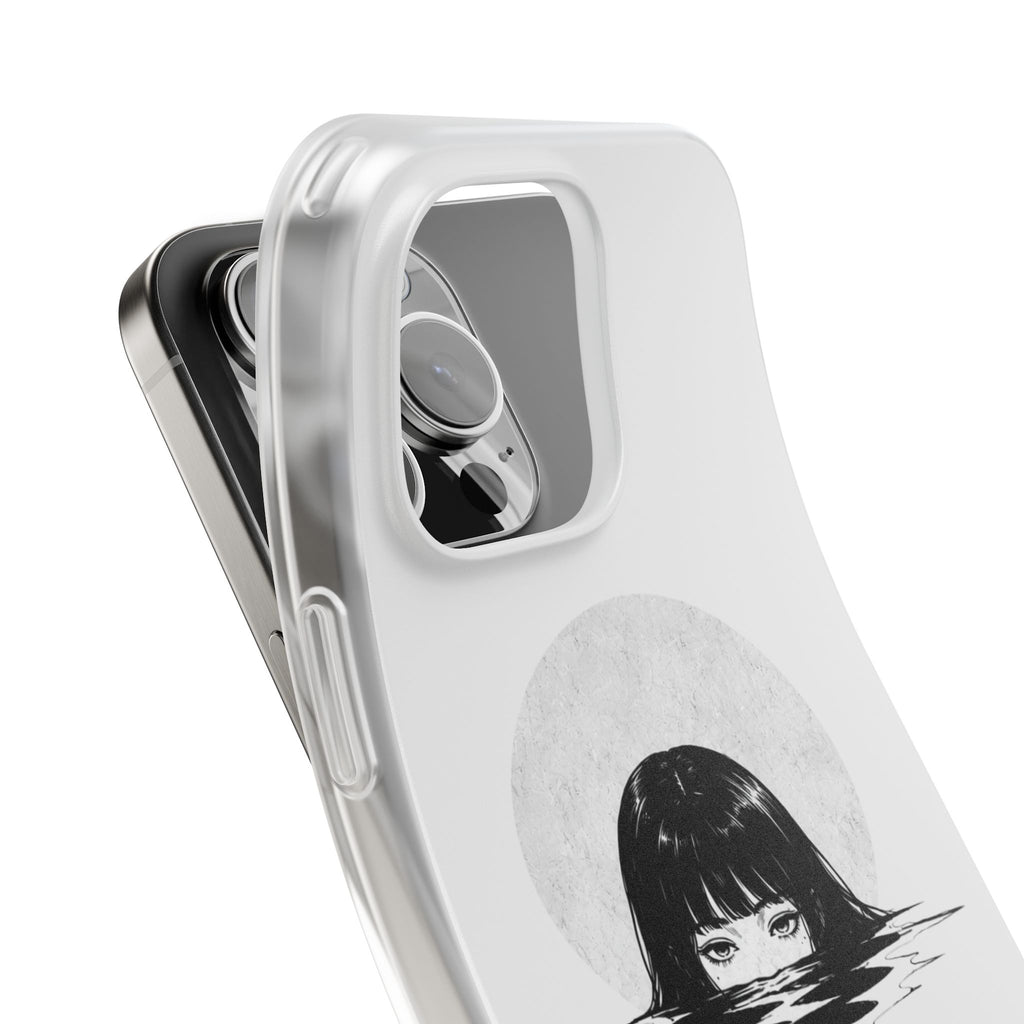 Minimalist Creepy Girl Moon Design