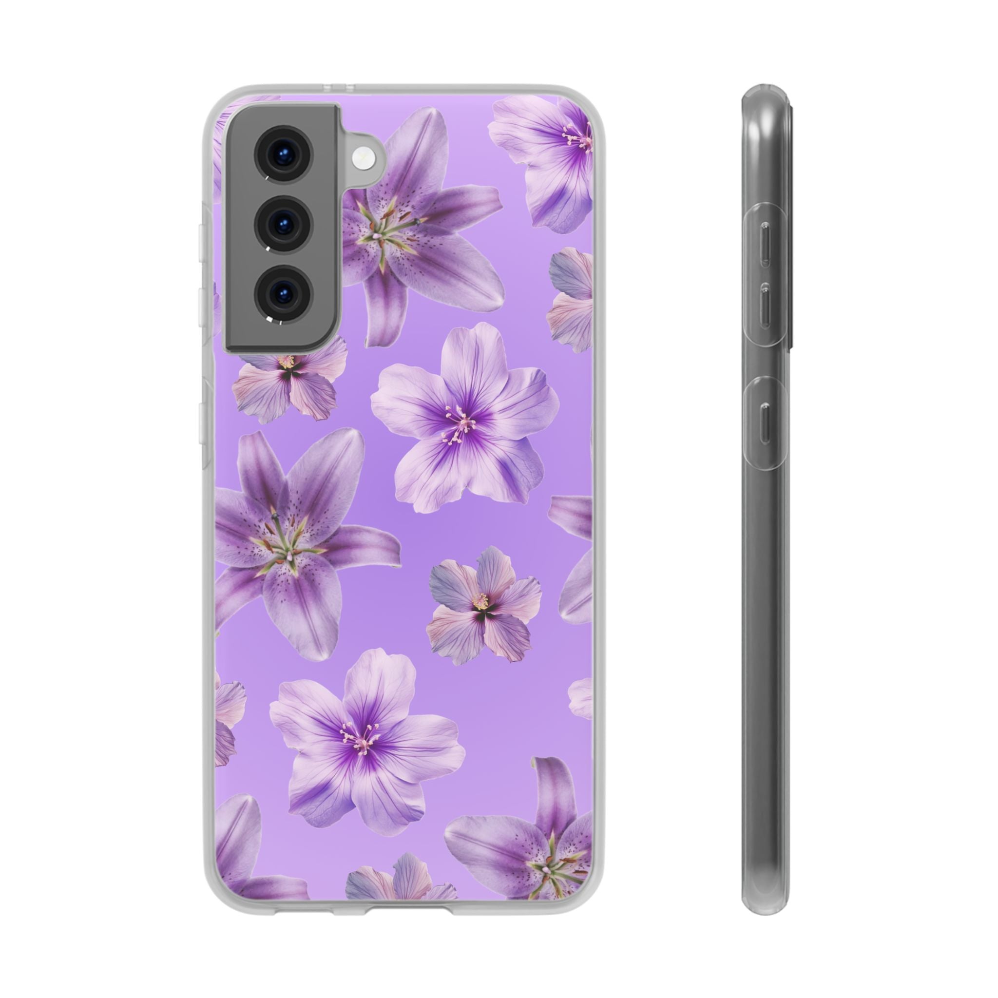 Purple Floral Phone Case — Lavender Blossom Flexi Case
