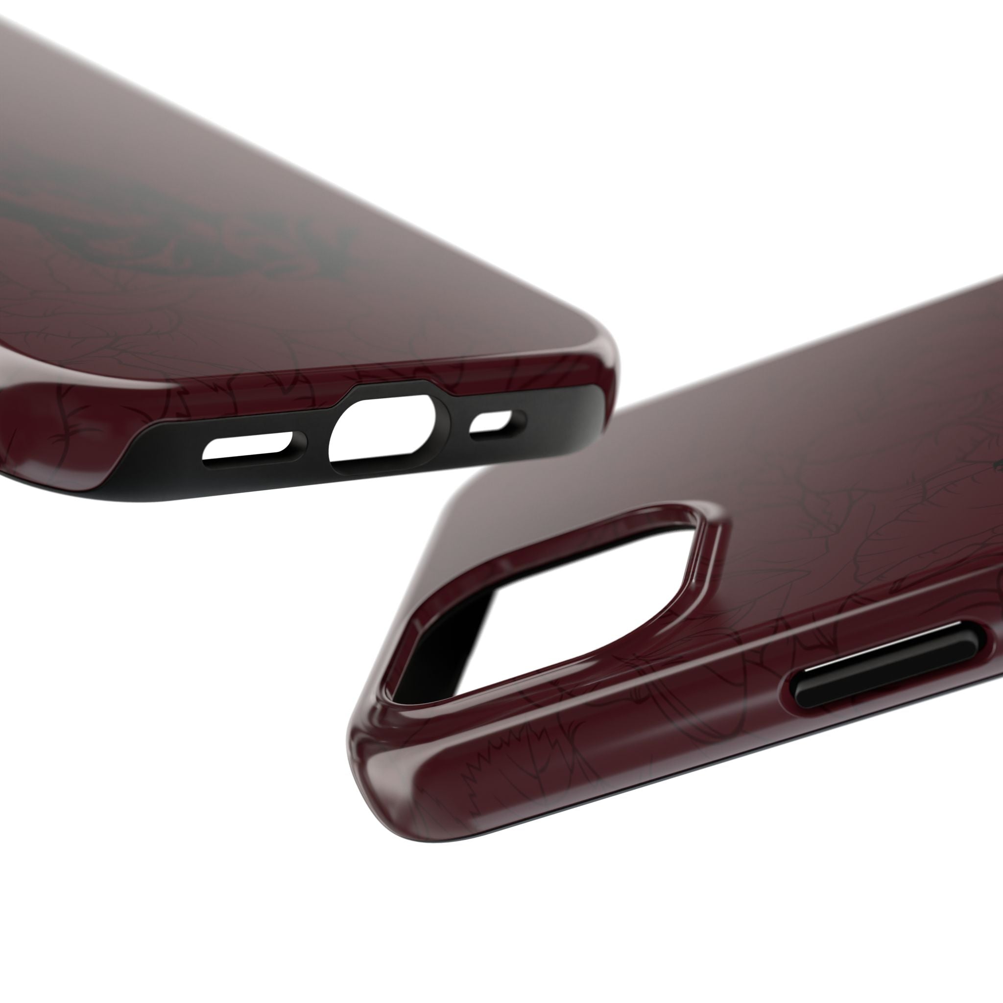Burgundy Praying Hands Tough Phone Case – Floral Background, Religious Protective Cover