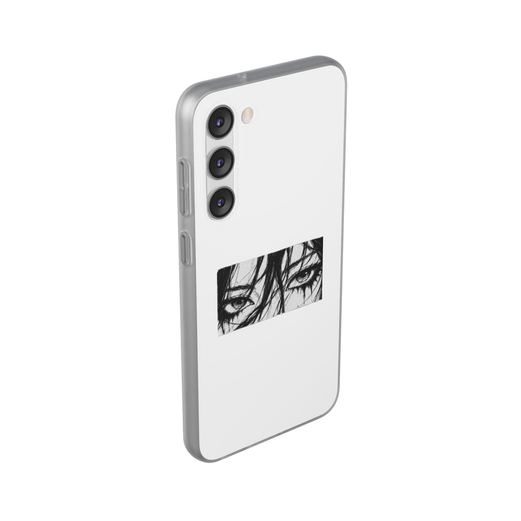 Anime Eyes Illustration Phone Case - Moody Black & White Flexi Case