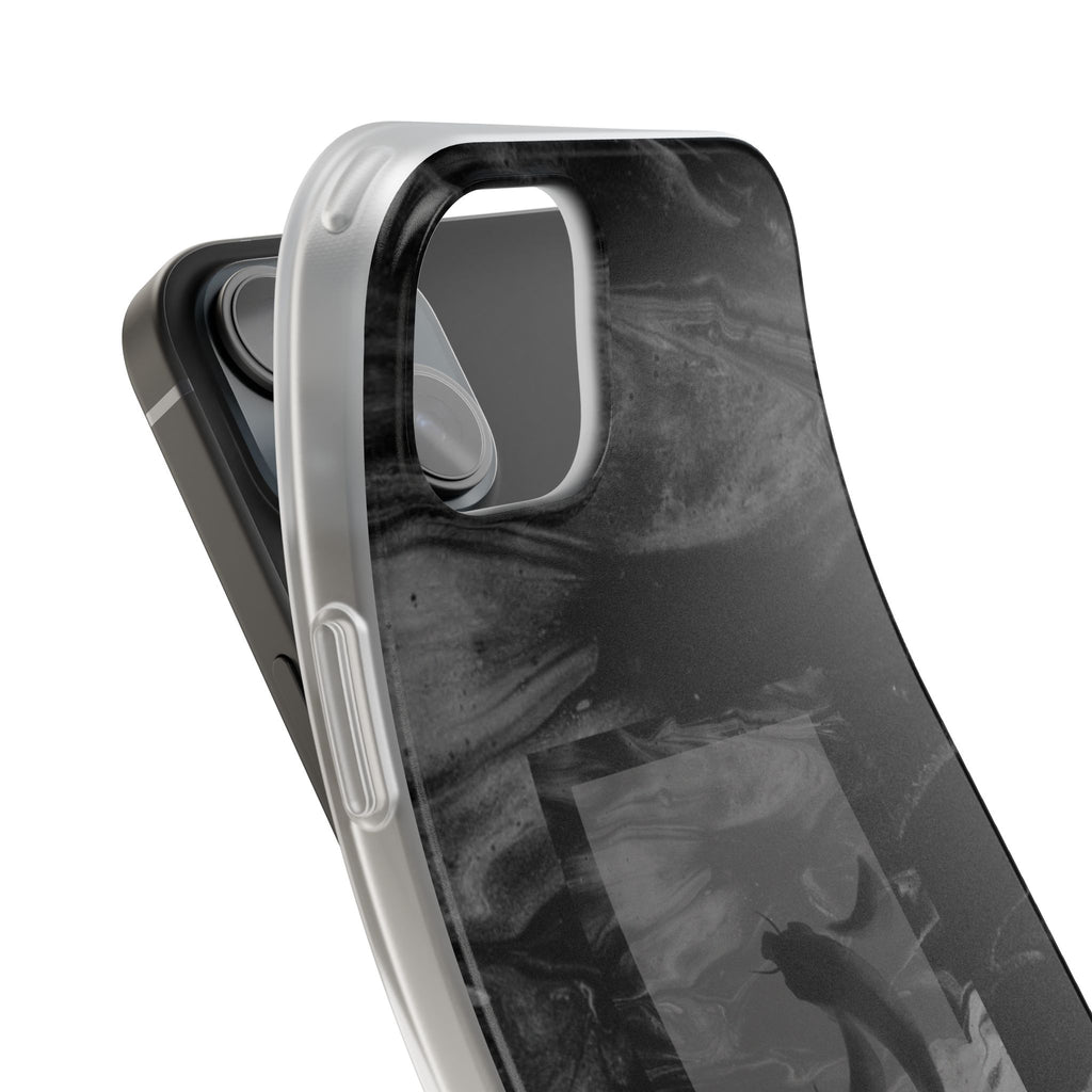 Black Koi Phone Case — Minimalist Monochrome Fish Design