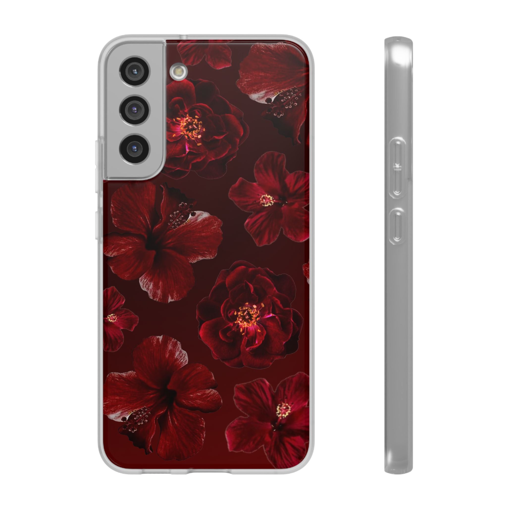 Red Floral Flexi Case — Dark Rose Phone Case