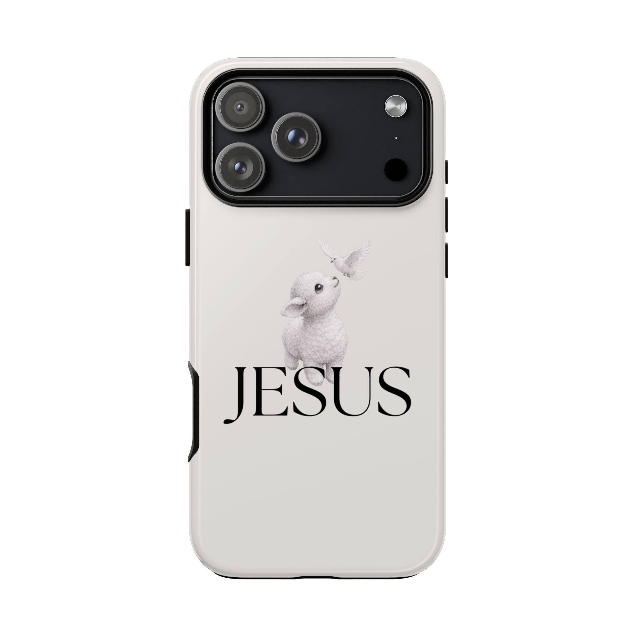 Jesus Lamb Phone Case - Christian Faith iPhone Case with Dove Design