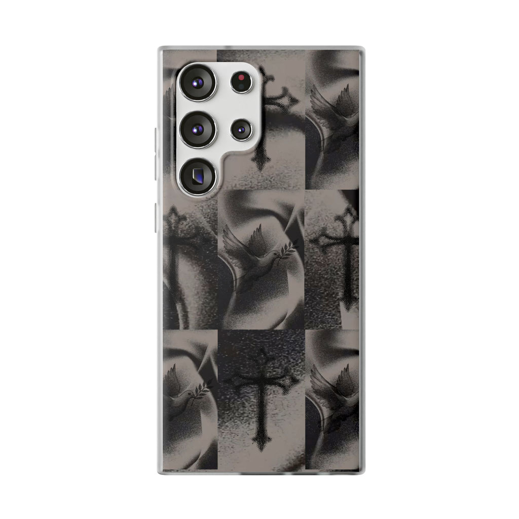 Phone Case — Dove & Cross Checkerboard Design