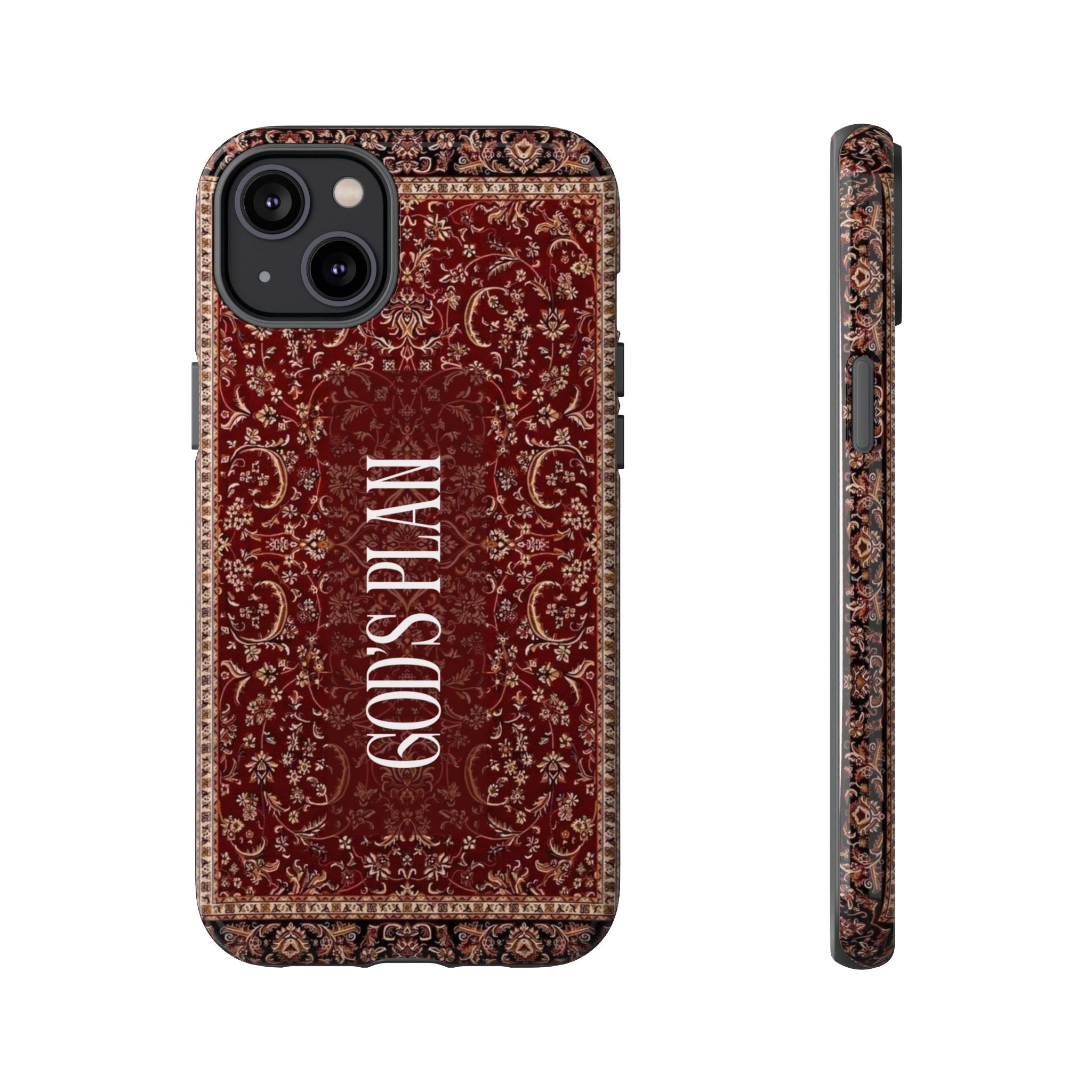 God's Plan — Vintage Tapestry Christian Tough Phone Case | Boho Faith Cover