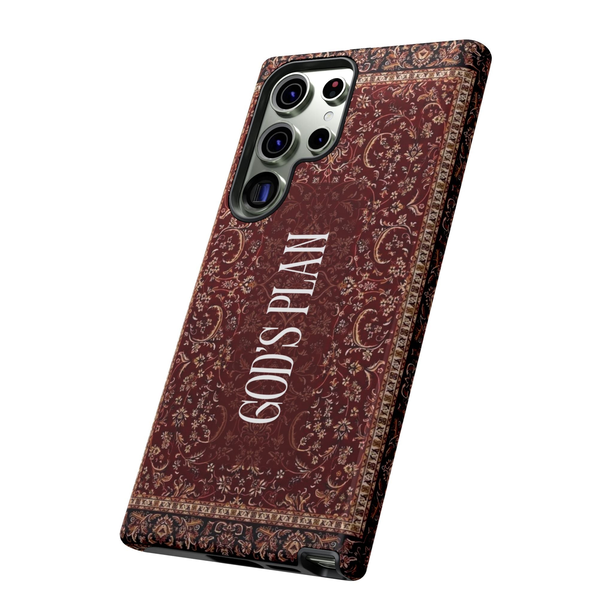 God's Plan — Vintage Tapestry Christian Tough Phone Case | Boho Faith Cover