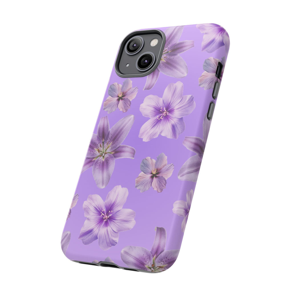 Floral Lavender Tough Phone Case – Purple Blossom Protective Cover