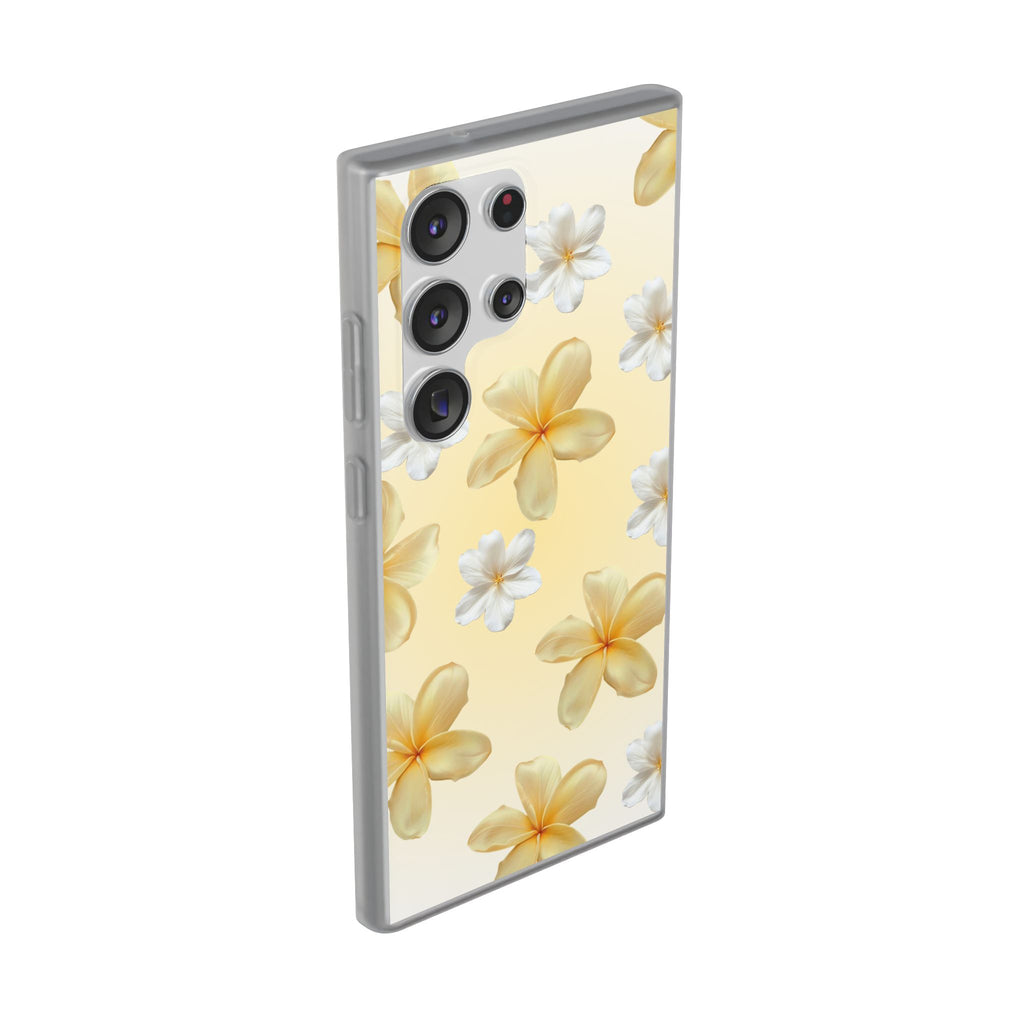 Plumeria Floral Phone Case — Yellow Tropical Flower Protective Case