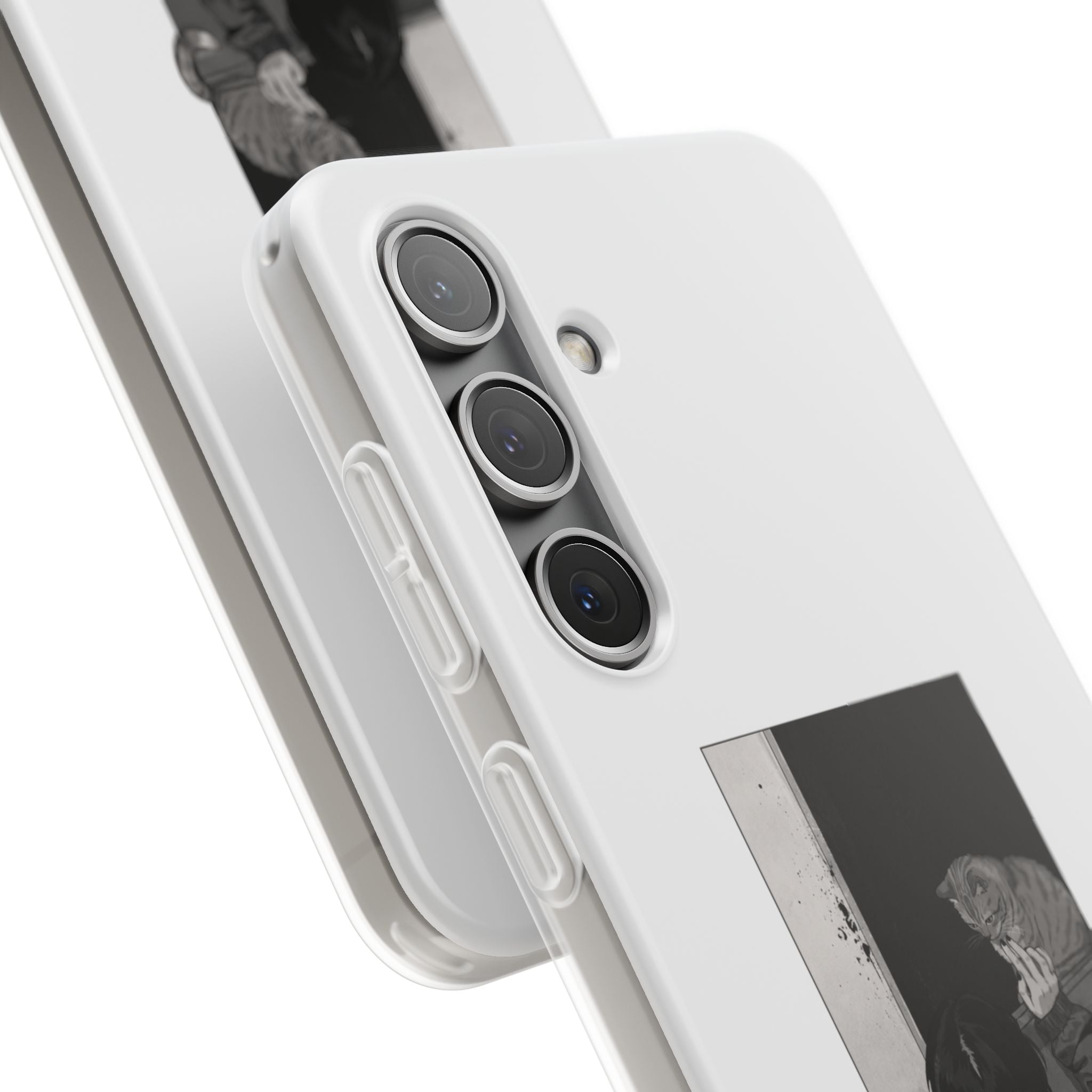 Black & White Cat Window Art Flexi Case