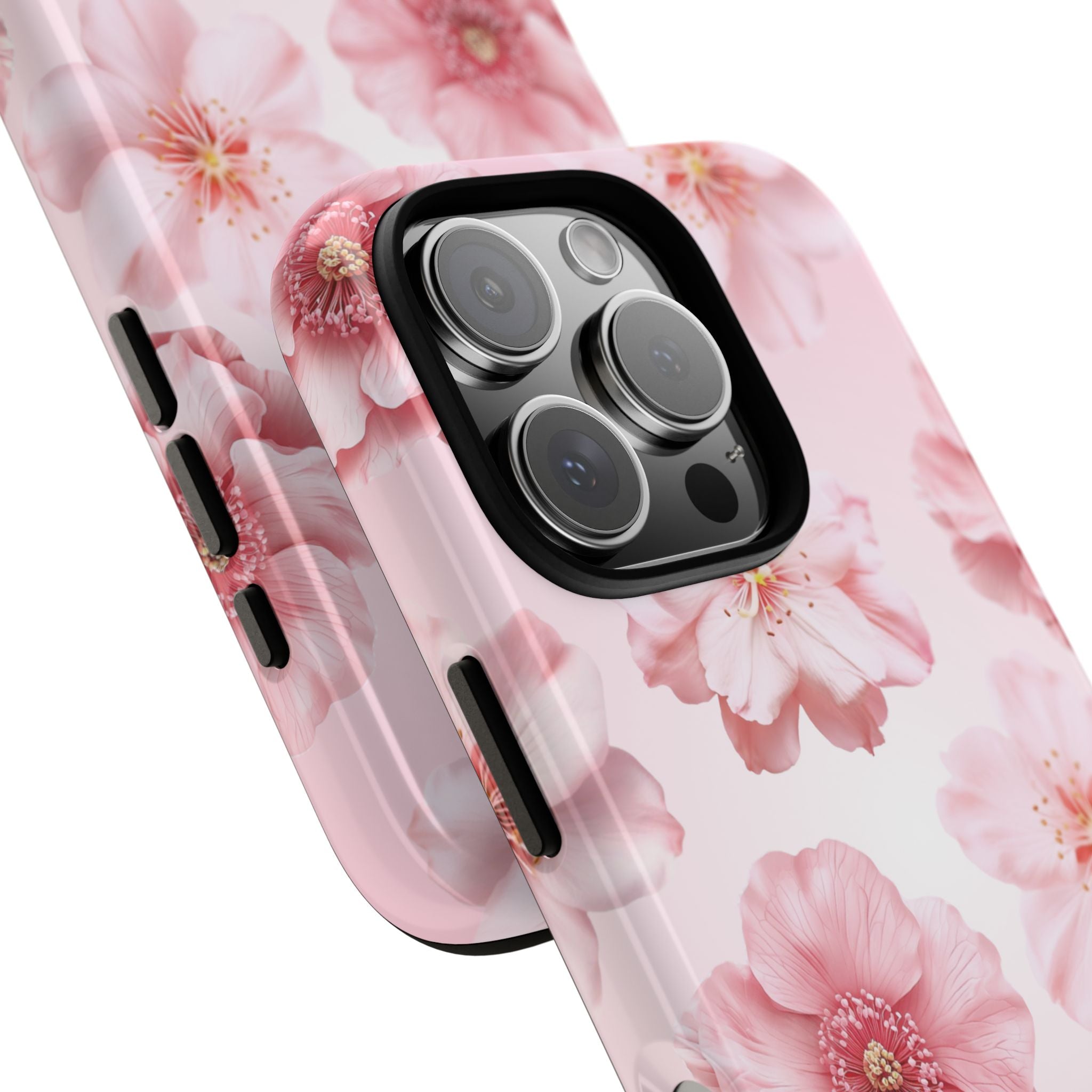 Pink Floral Tough Phone Case — Protective Sakura Blossom Design