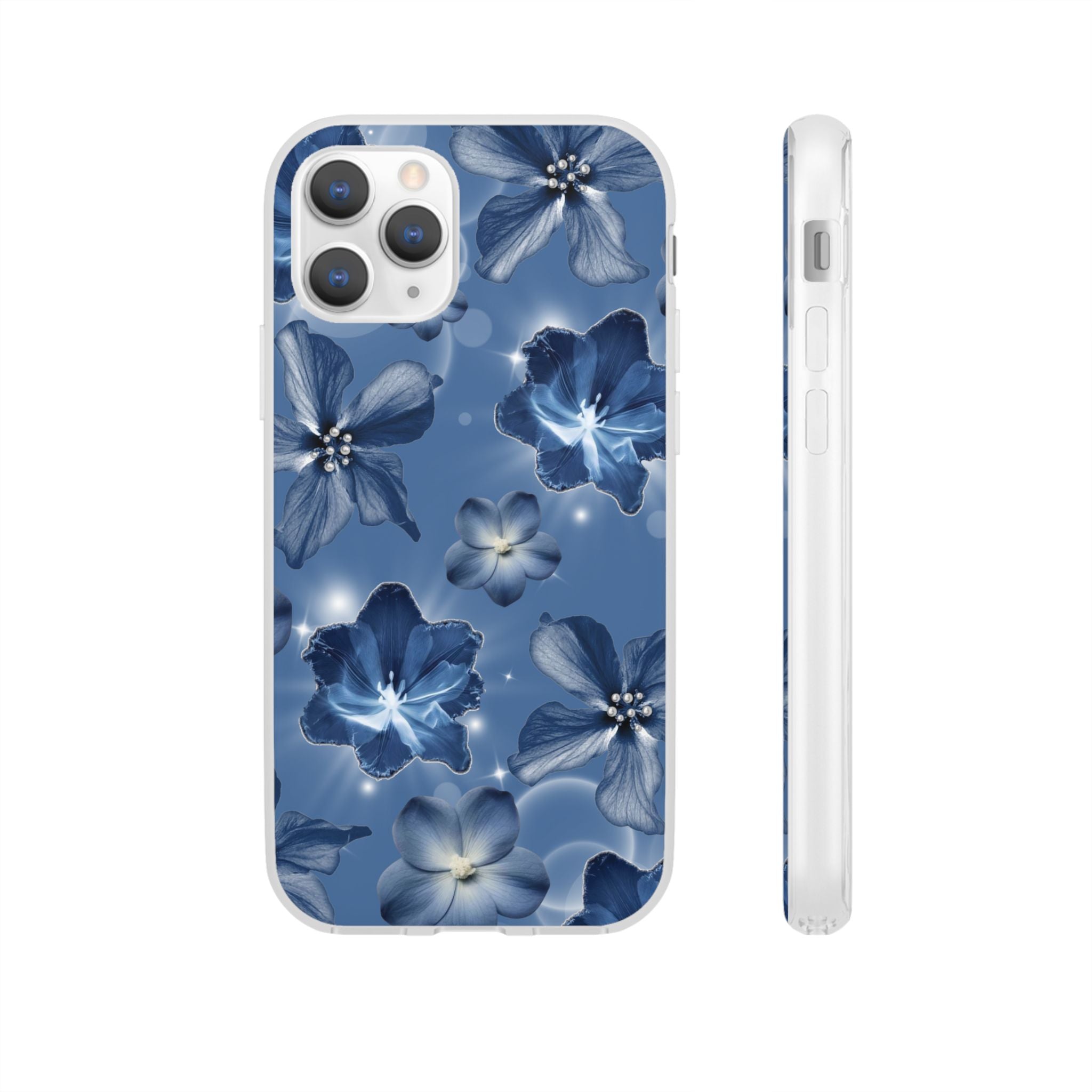 Blue Floral Phone Case — Soft Blue Blossoms Pattern for iPhone