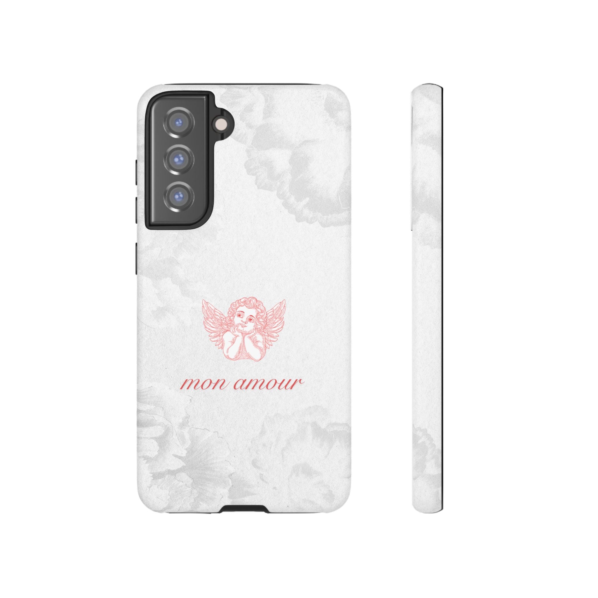 Tough Case — 'mon amour' Pink Cherub Floral Phone Case