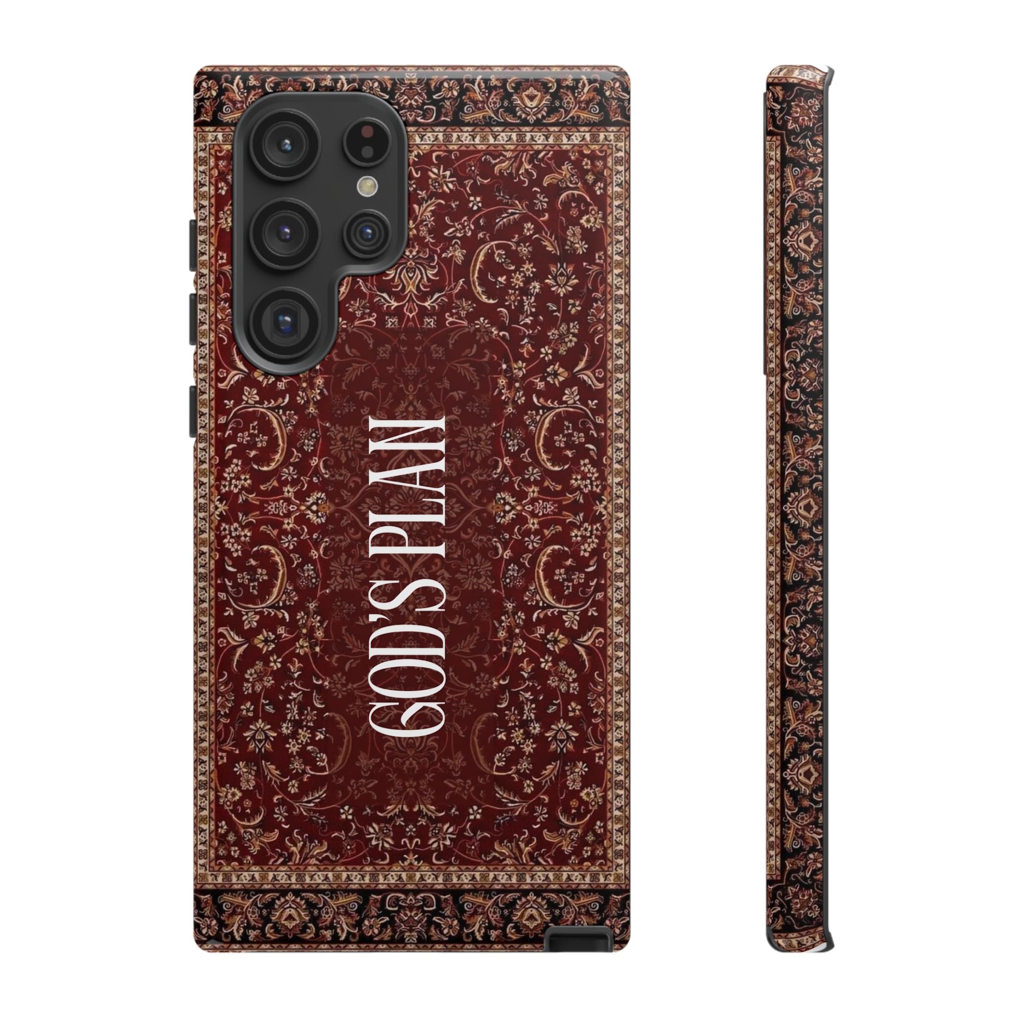 God's Plan — Vintage Tapestry Christian Tough Phone Case | Boho Faith Cover