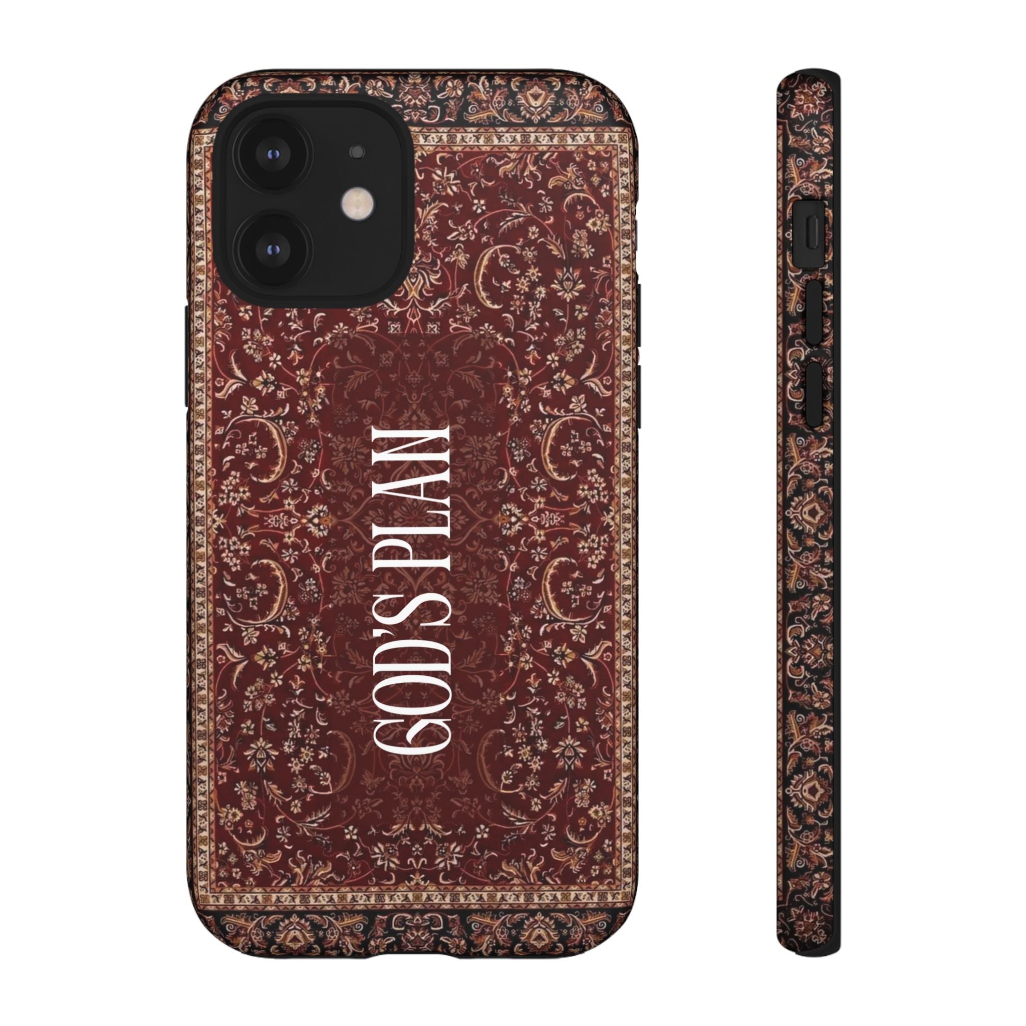 God's Plan — Vintage Tapestry Christian Tough Phone Case | Boho Faith Cover