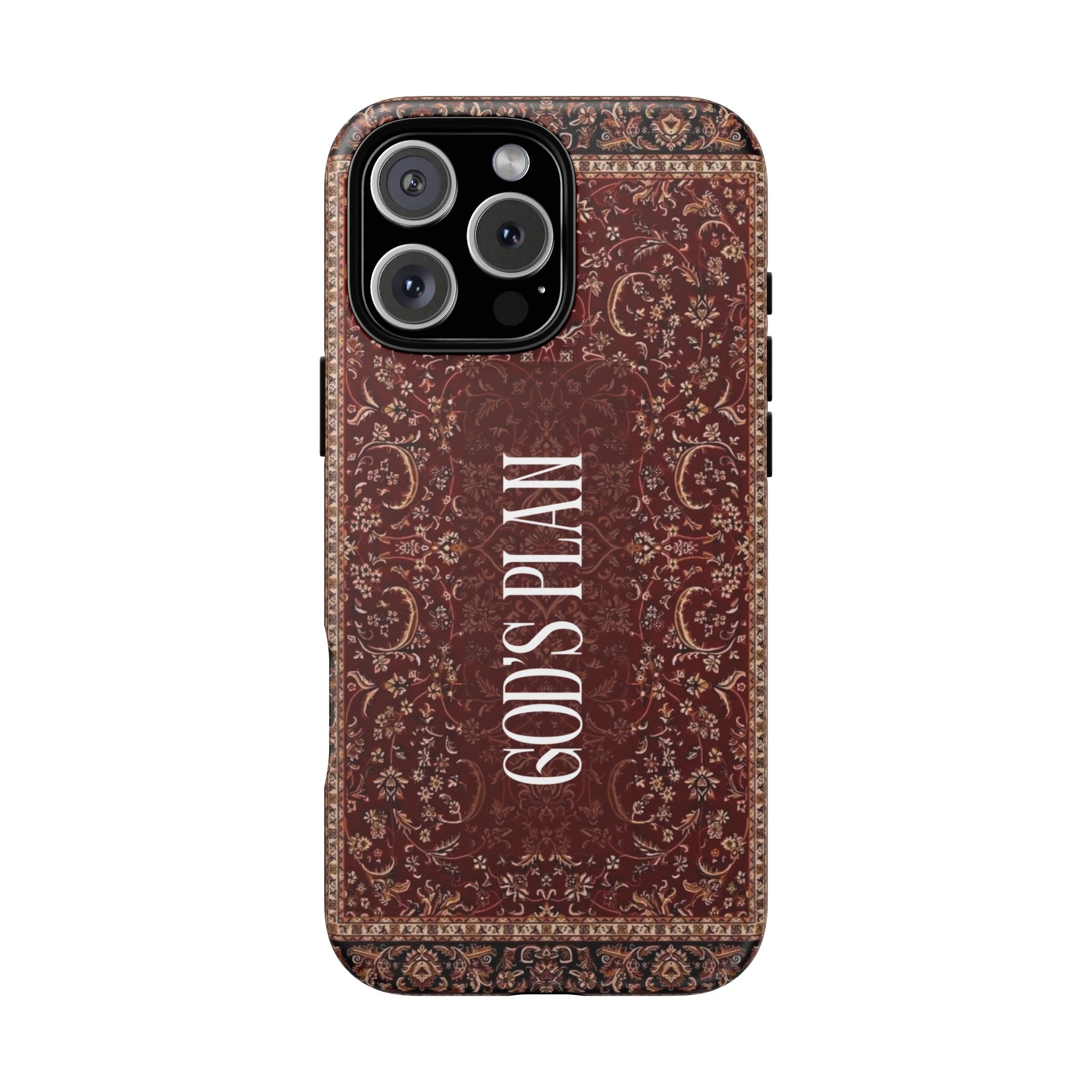 God's Plan — Vintage Tapestry Christian Tough Phone Case | Boho Faith Cover
