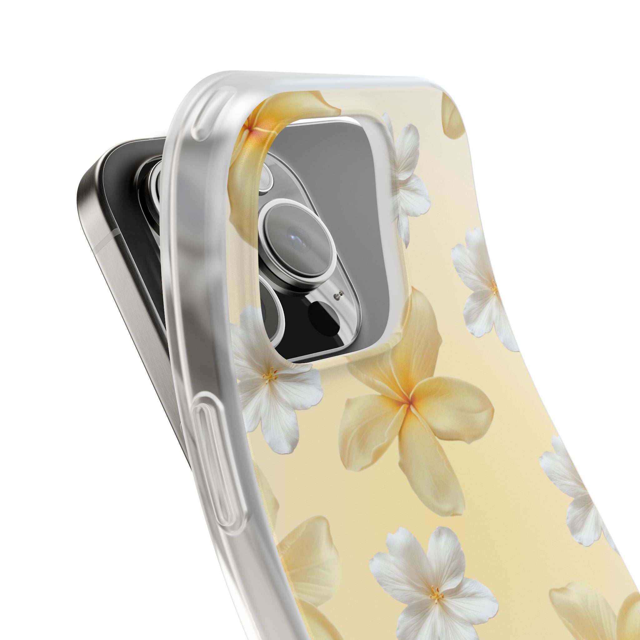 Plumeria Floral Phone Case — Yellow Tropical Flower Protective Case
