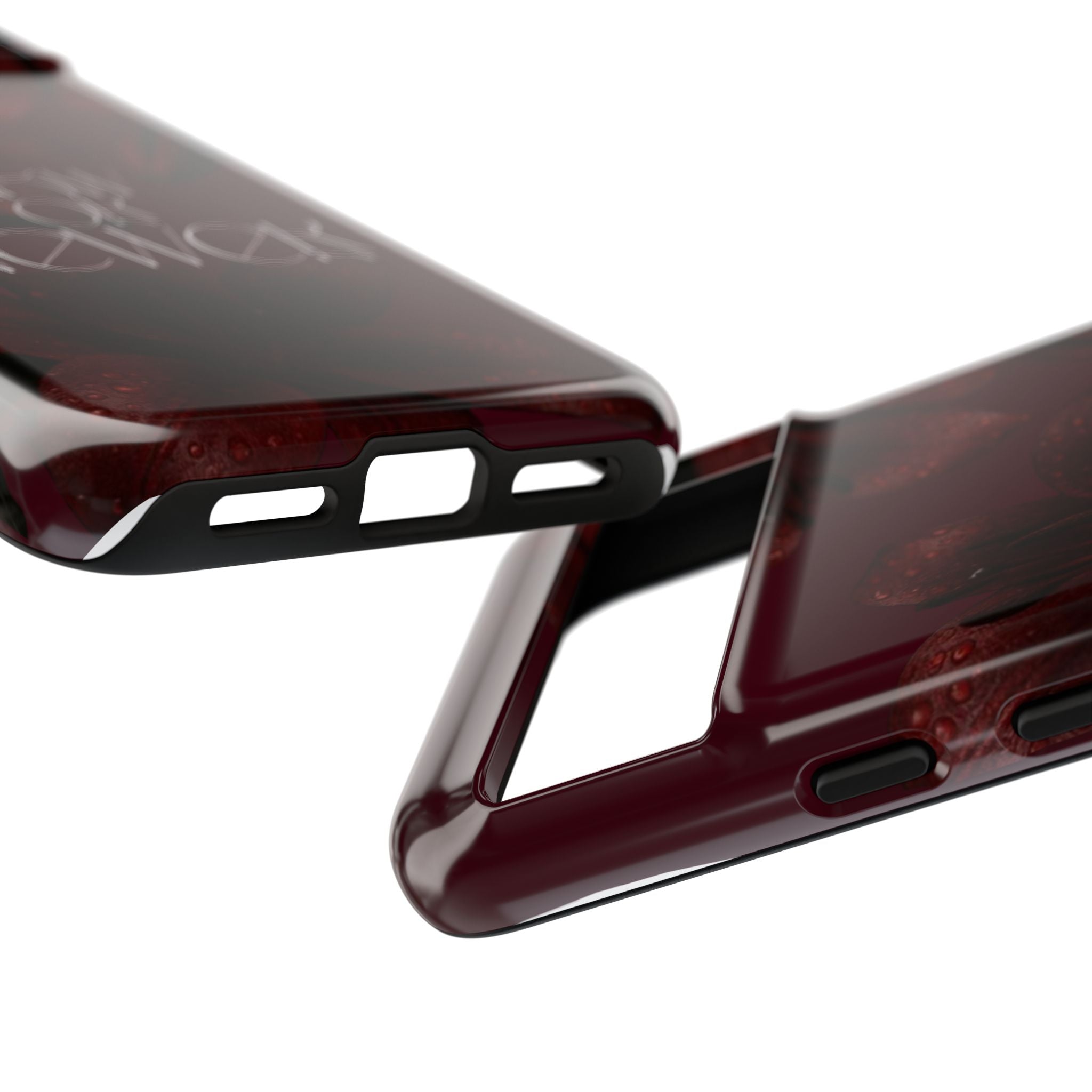 Tough Cases – Burgundy Floral “Now or Never” Protective Phone Case