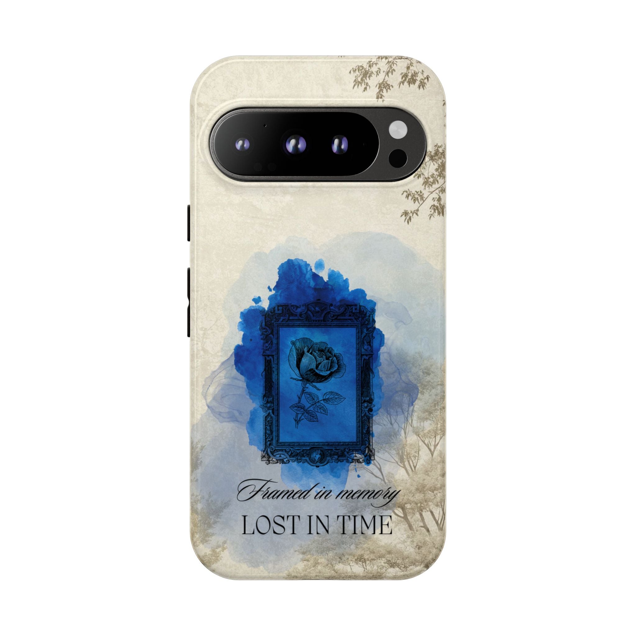 Vintage Blue Rose Phone Case – "Lost in Time" Protective Cover