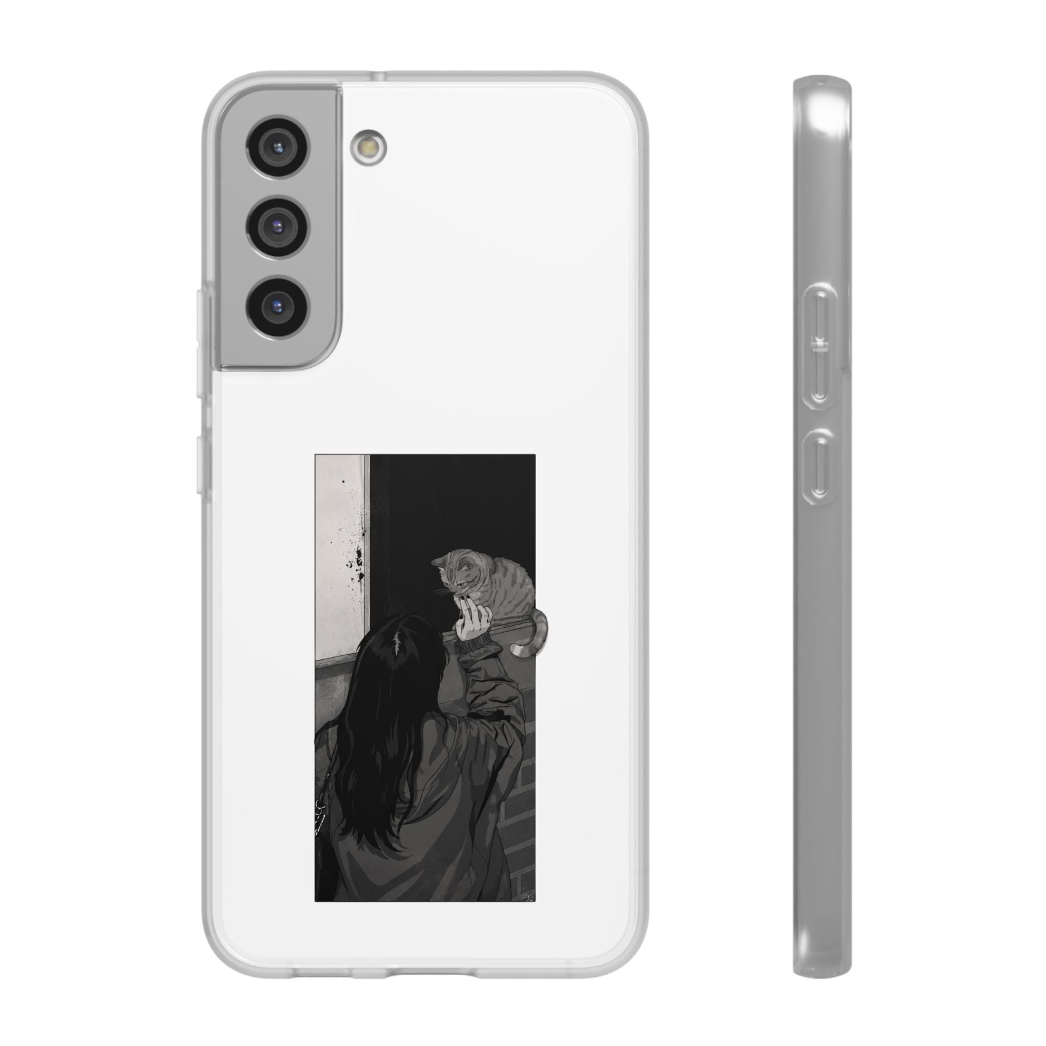 Black & White Cat Window Art Flexi Case