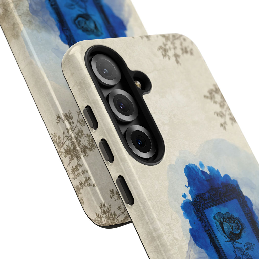 Vintage Blue Rose Phone Case – "Lost in Time" Protective Cover