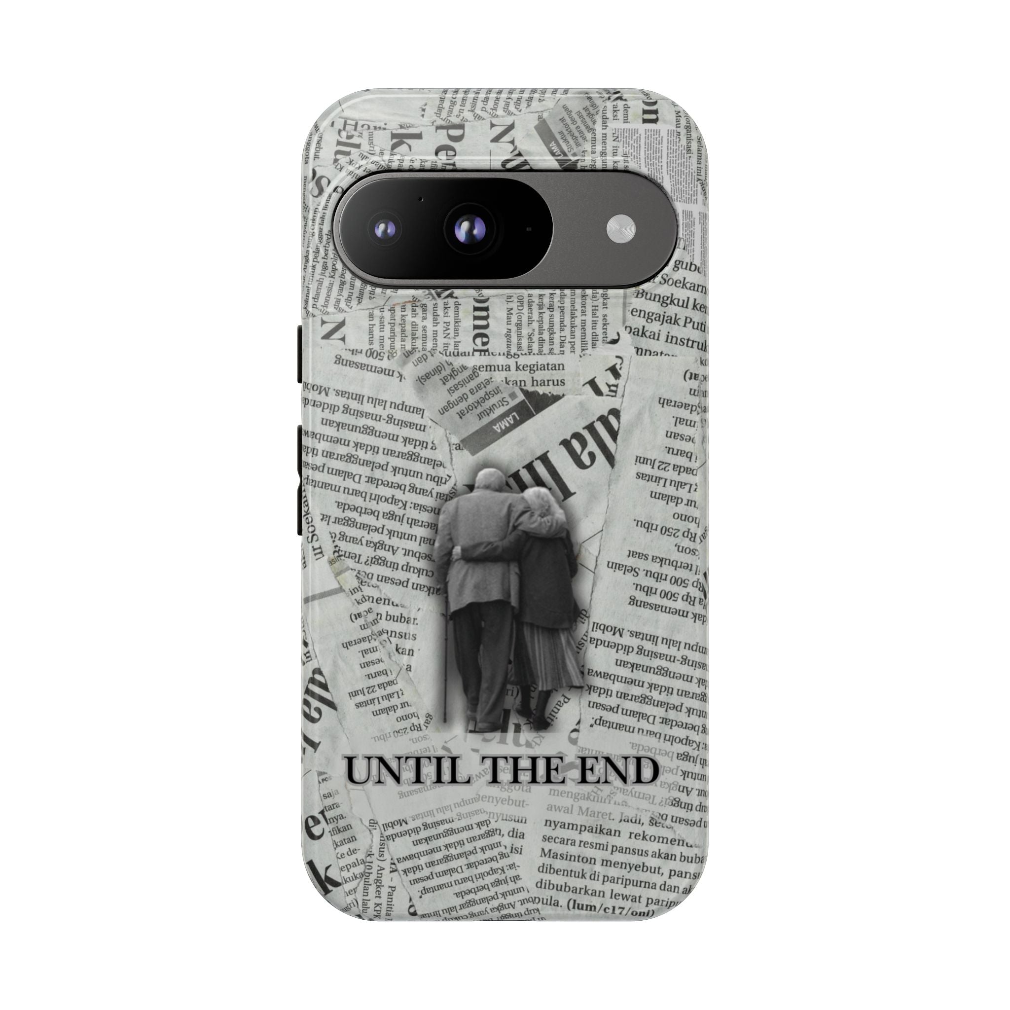 Until the End Newspaper Collage Phone Case