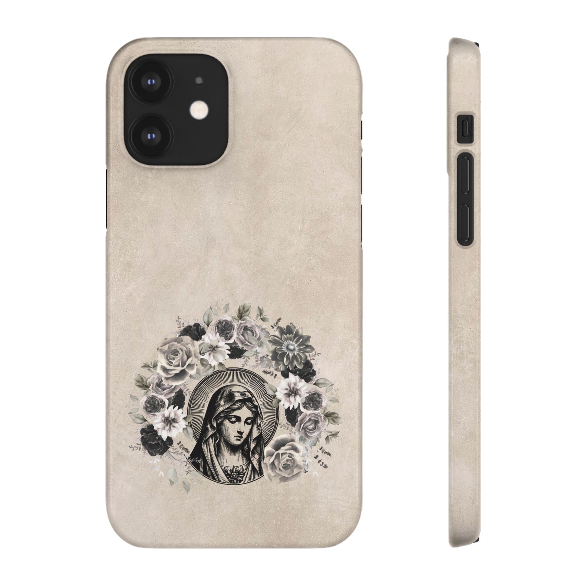 Vintage Madonna Floral Phone Case — Religious iPhone Snap Case