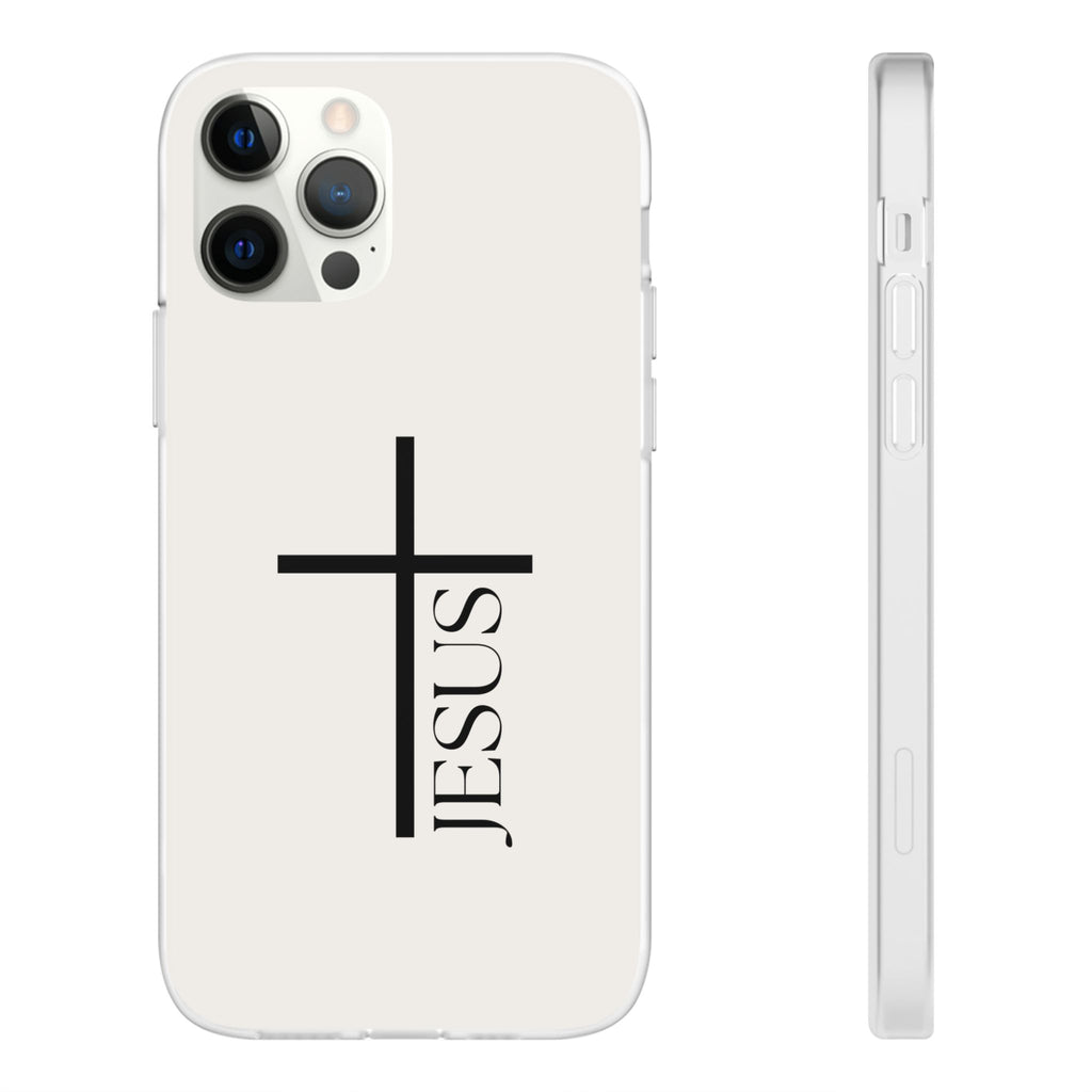 Christian Cross Phone Case - JESUS Vertical Minimalist iPhone Cover