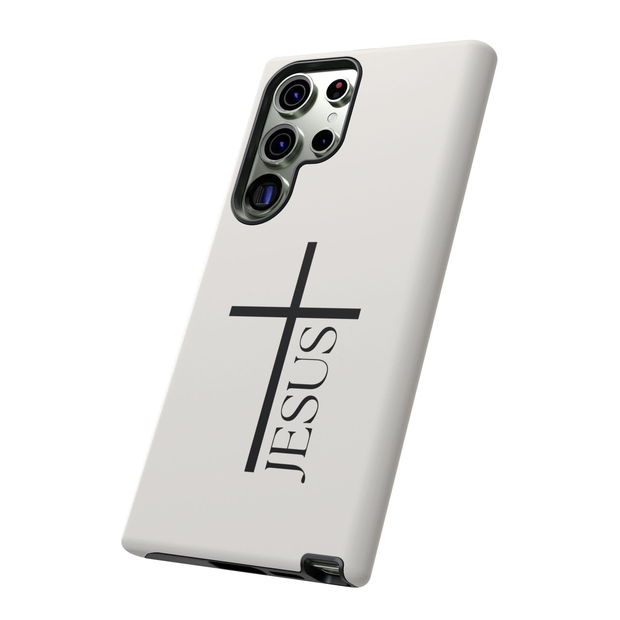 Christian Cross Phone Case - JESUS Vertical Minimalist iPhone Cover
