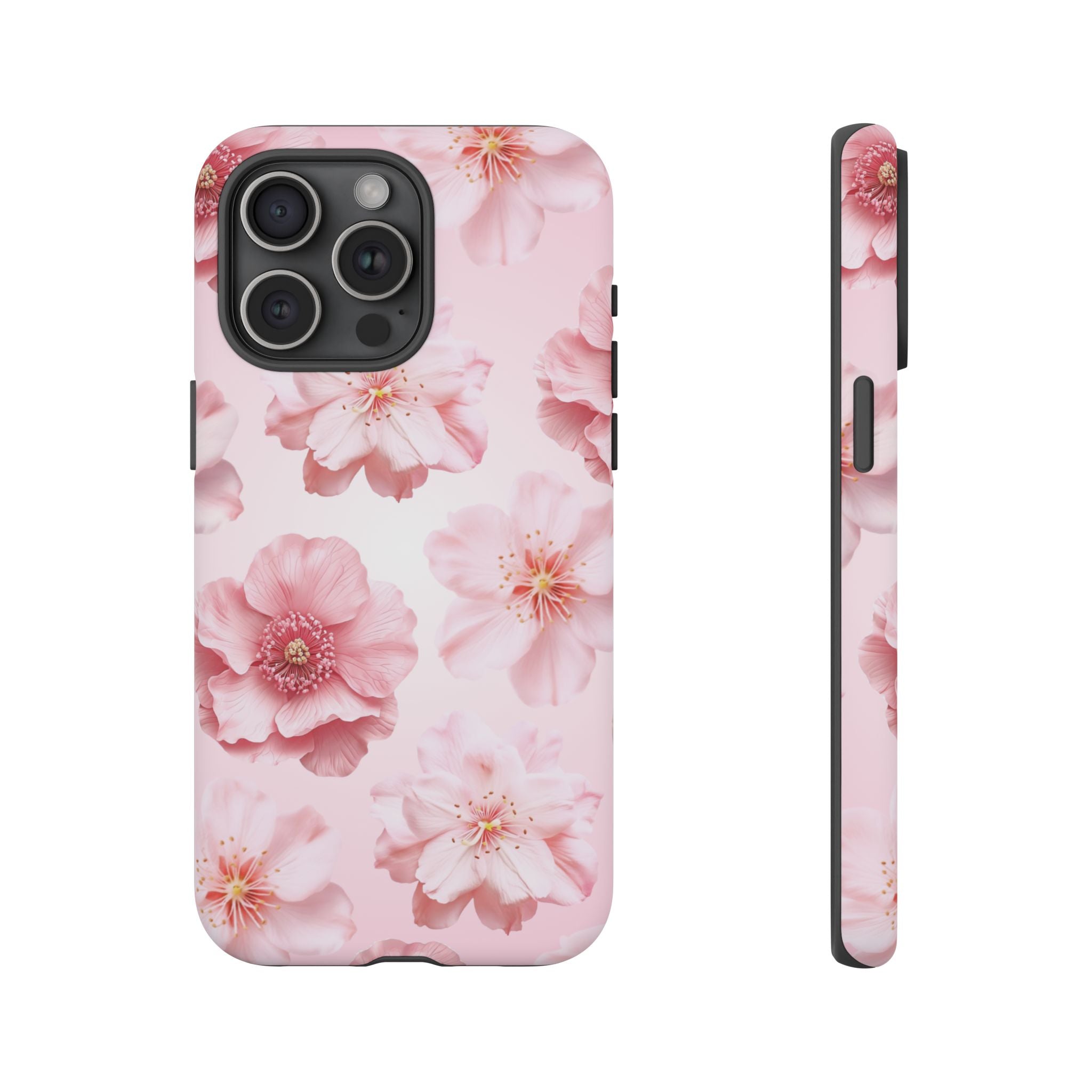 Pink Floral Tough Phone Case — Protective Sakura Blossom Design