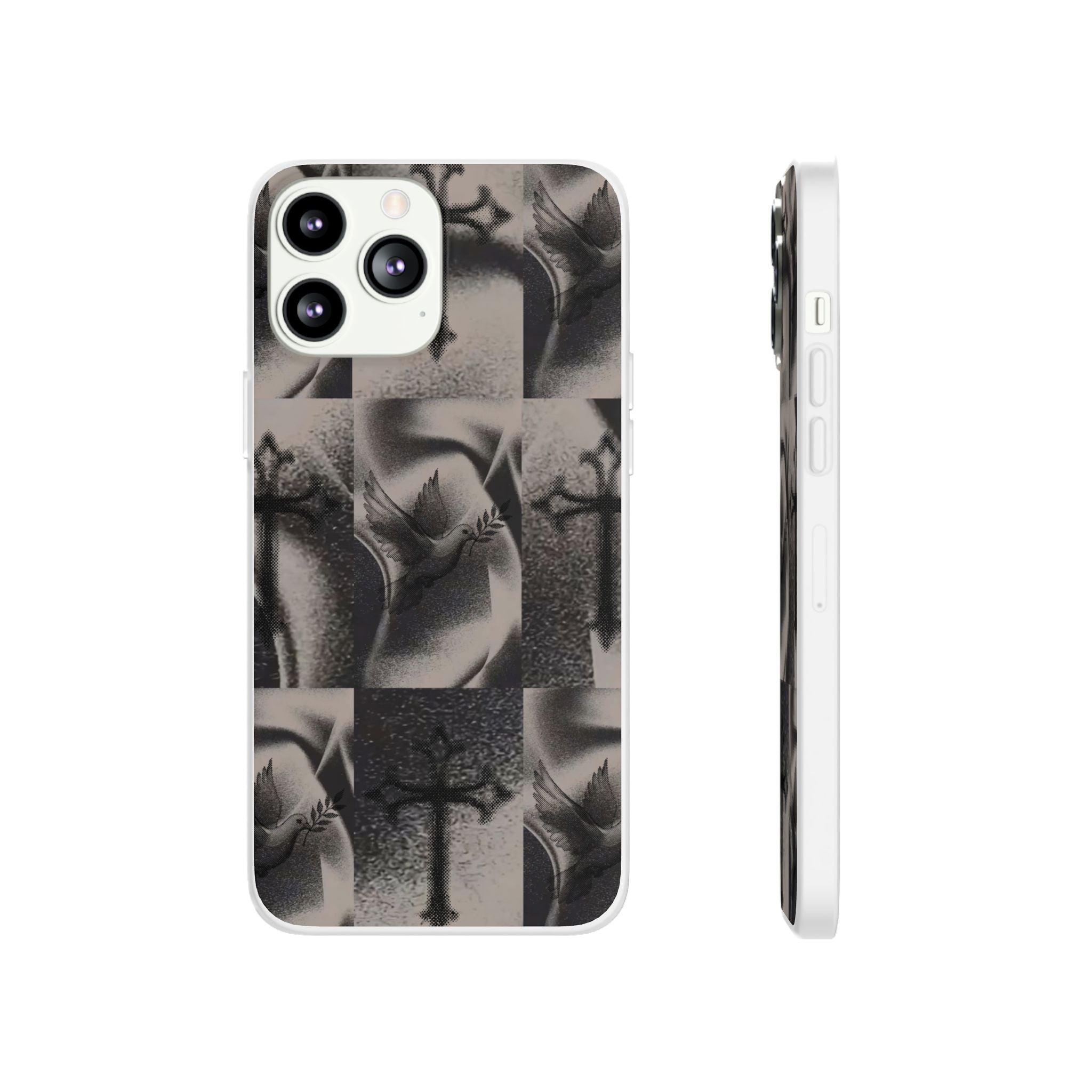 Phone Case — Dove & Cross Checkerboard Design