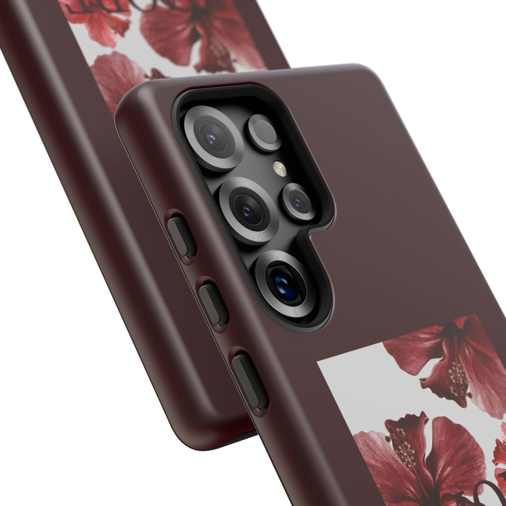 Amore Floral Phone Case — Burgundy Tough Protective Cover
