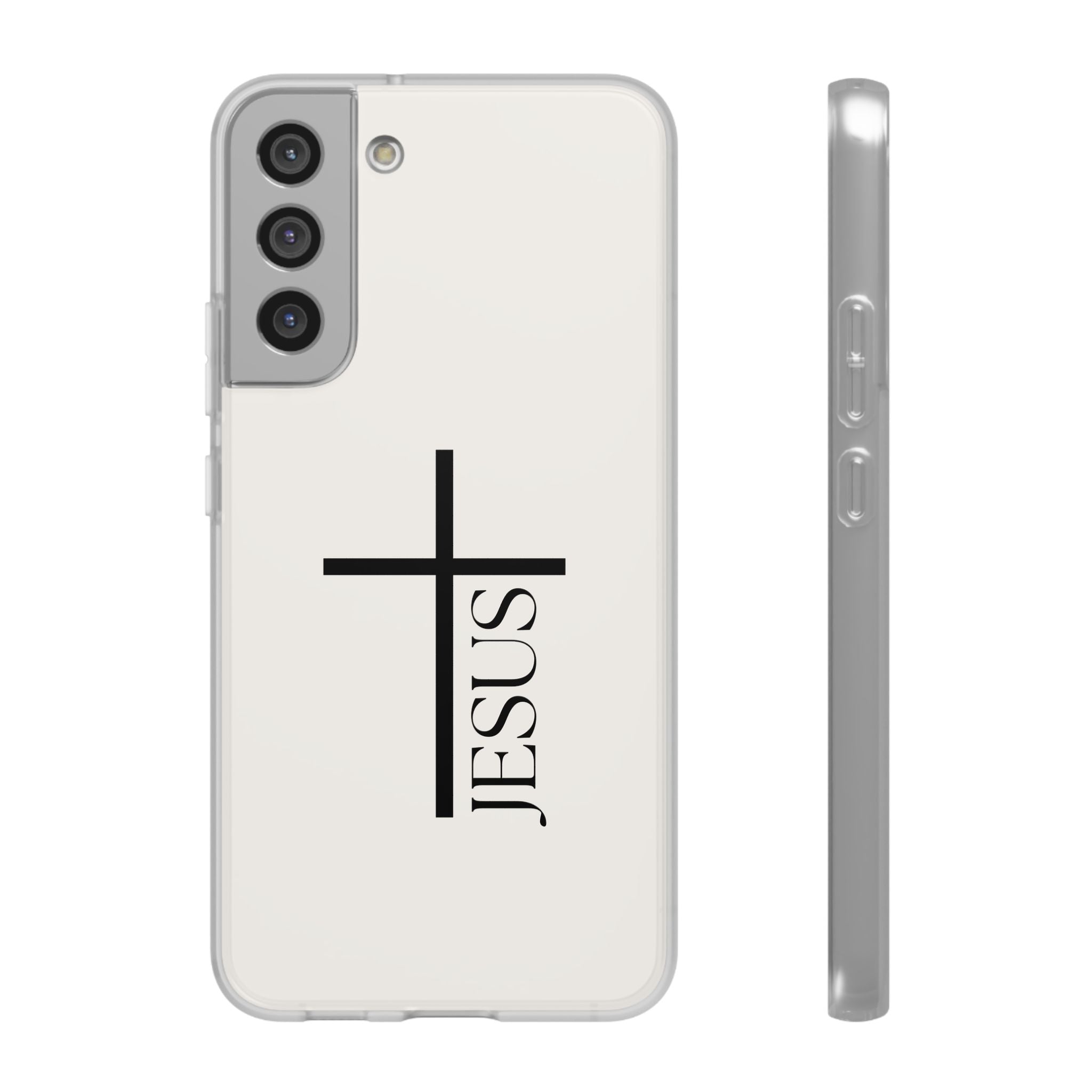 Christian Cross Phone Case - JESUS Vertical Minimalist iPhone Cover