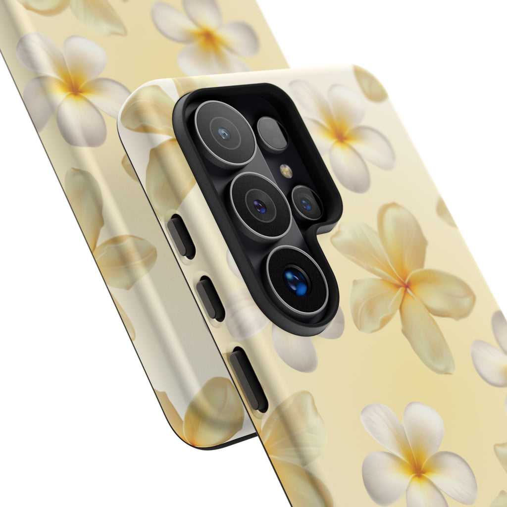 Plumeria Floral Phone Case — Tropical Yellow Hard Phone Cover