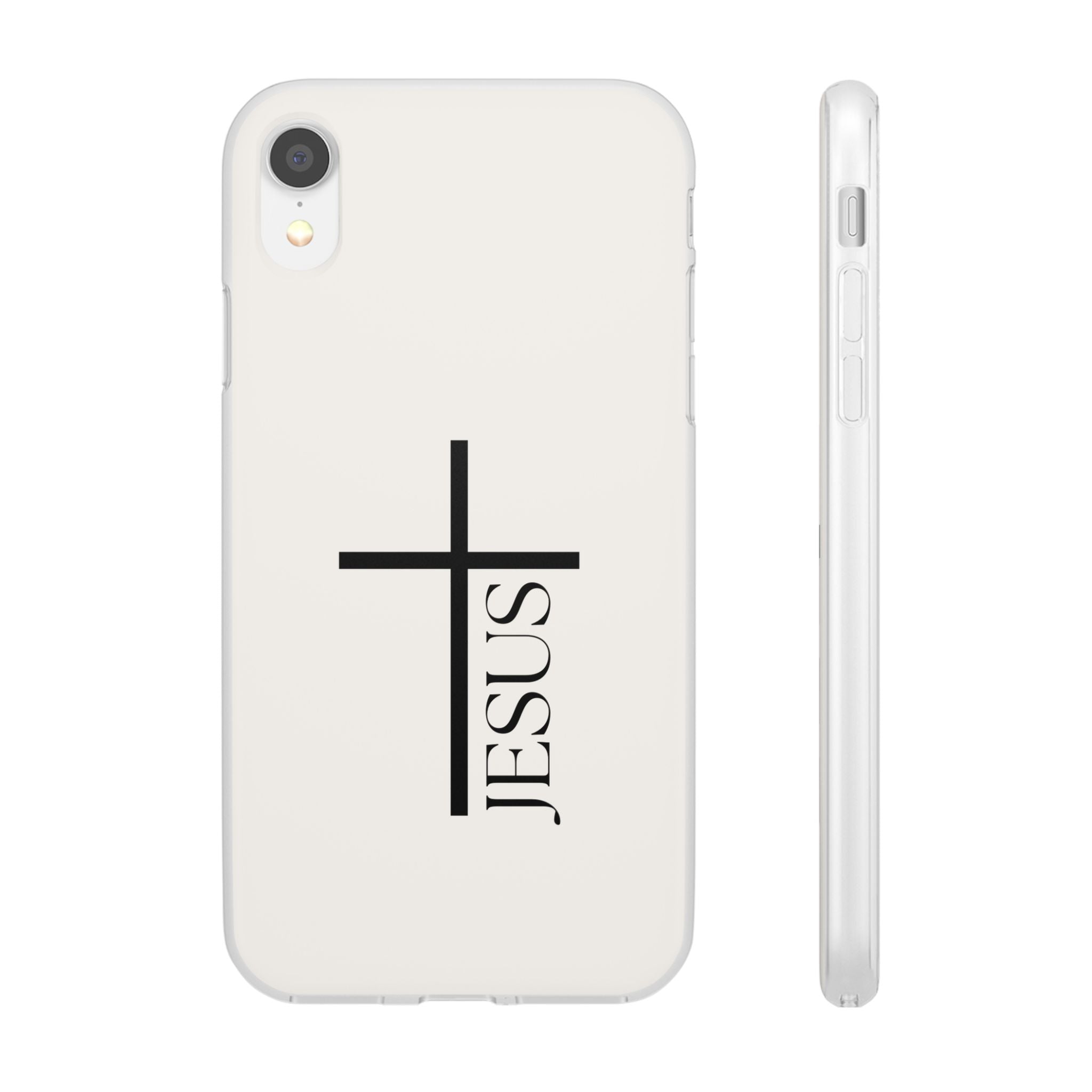 Christian Cross Phone Case - JESUS Vertical Minimalist iPhone Cover
