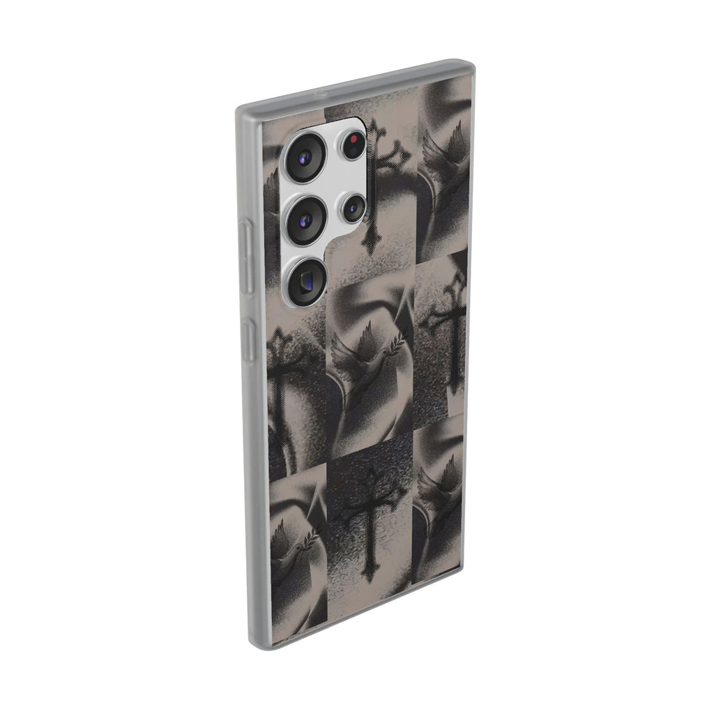 Phone Case — Dove & Cross Checkerboard Design