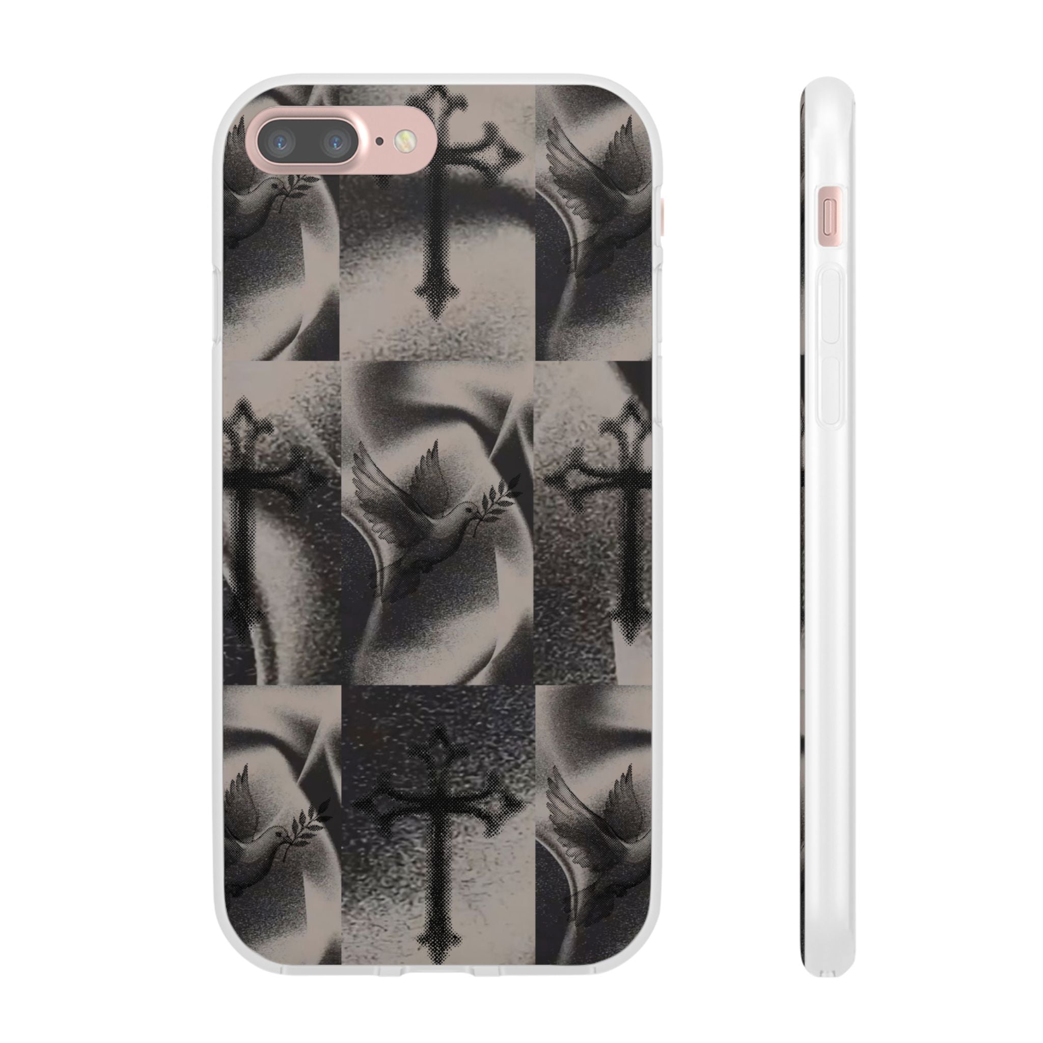 Phone Case — Dove & Cross Checkerboard Design