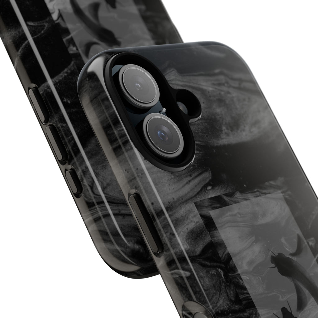 Koi Yin-Yang Marble Phone Case – Black Smoky Art Protection