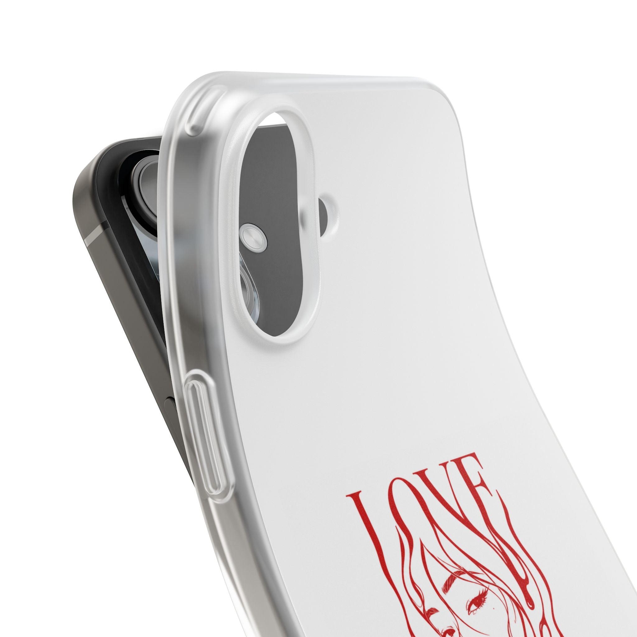 Red Line Art 'LOVE'  Face Design - Flexi Case