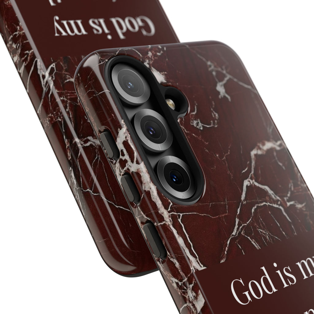 God Is My Strength — Psalm 73:26 Christian Tough Phone Case | Marble Faith Cover