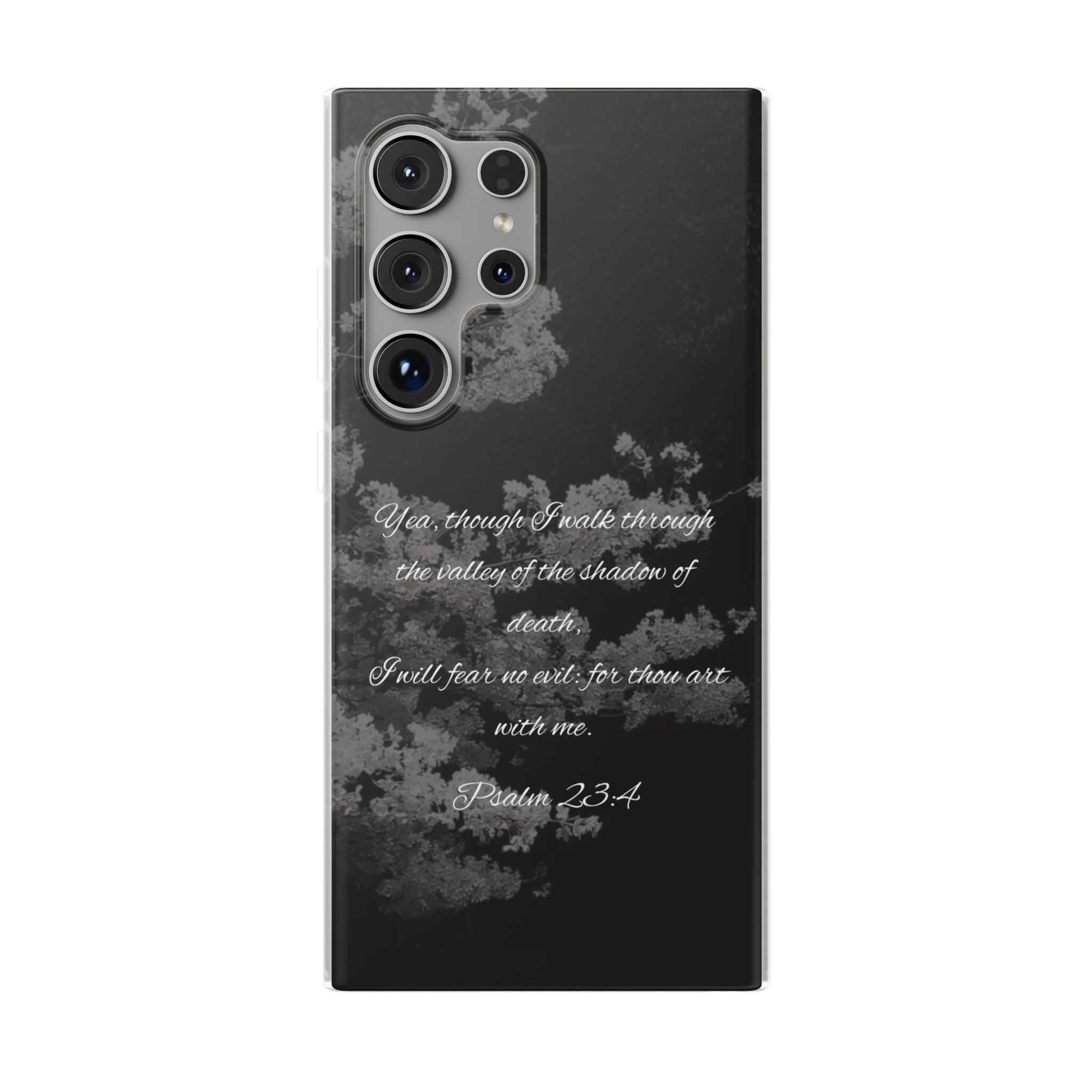Phone Case — Psalm 23:4 Black Cloudy Faith Design