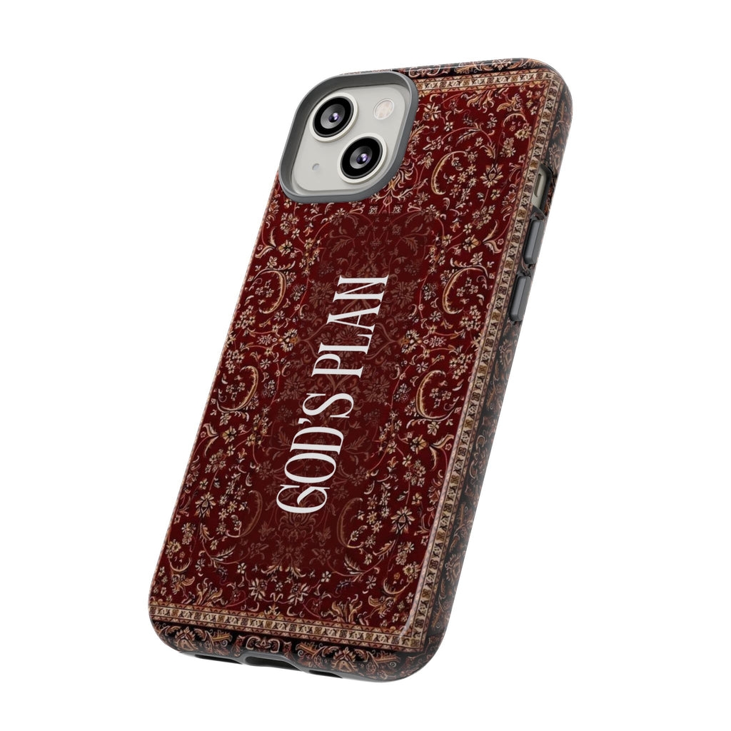 God's Plan — Vintage Tapestry Christian Tough Phone Case | Boho Faith Cover