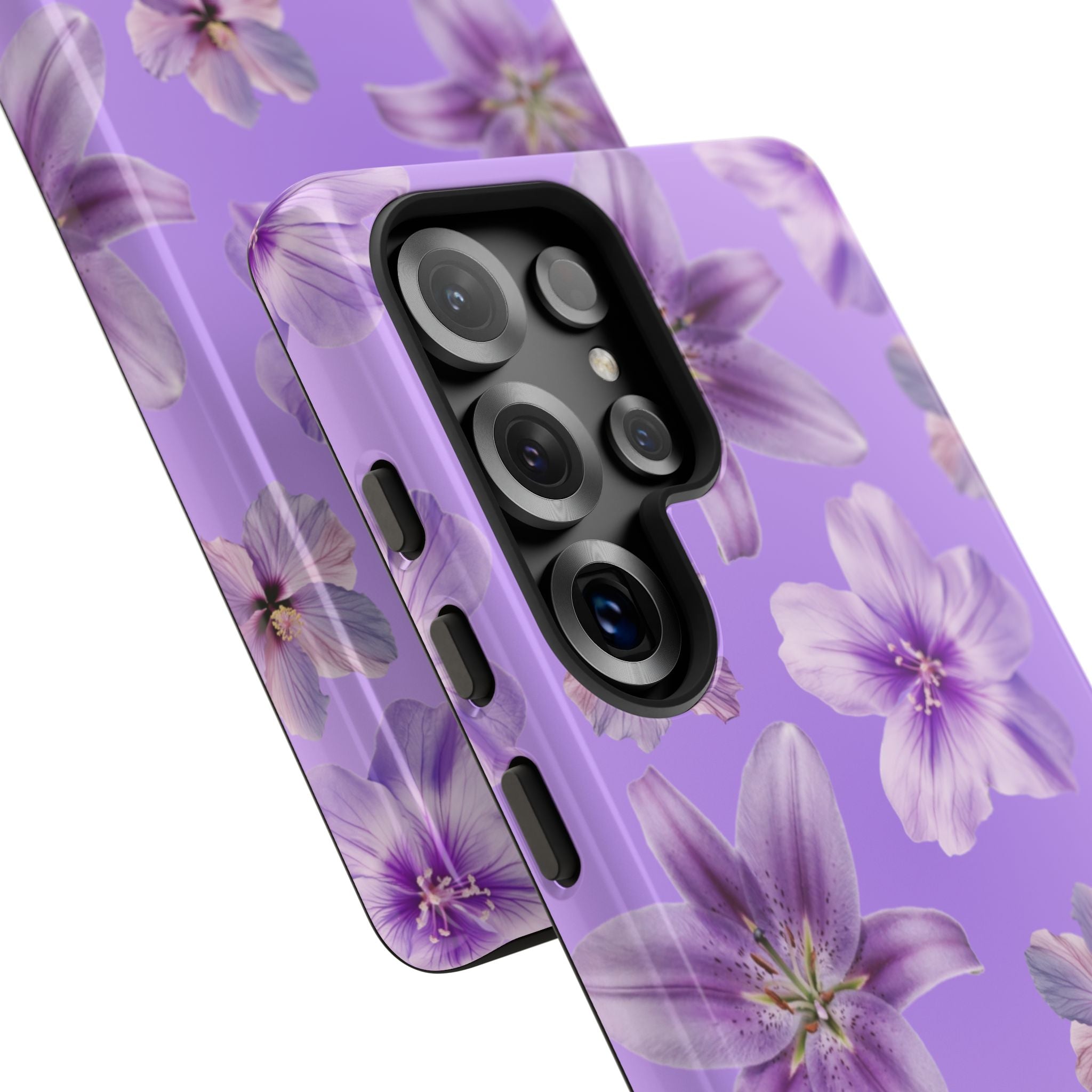 Floral Lavender Tough Phone Case – Purple Blossom Protective Cover
