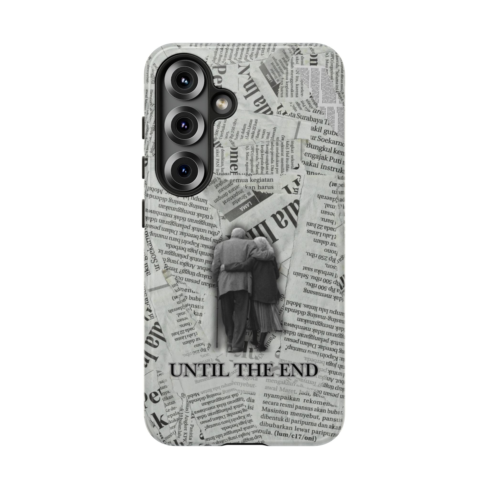 Until the End Newspaper Collage Phone Case