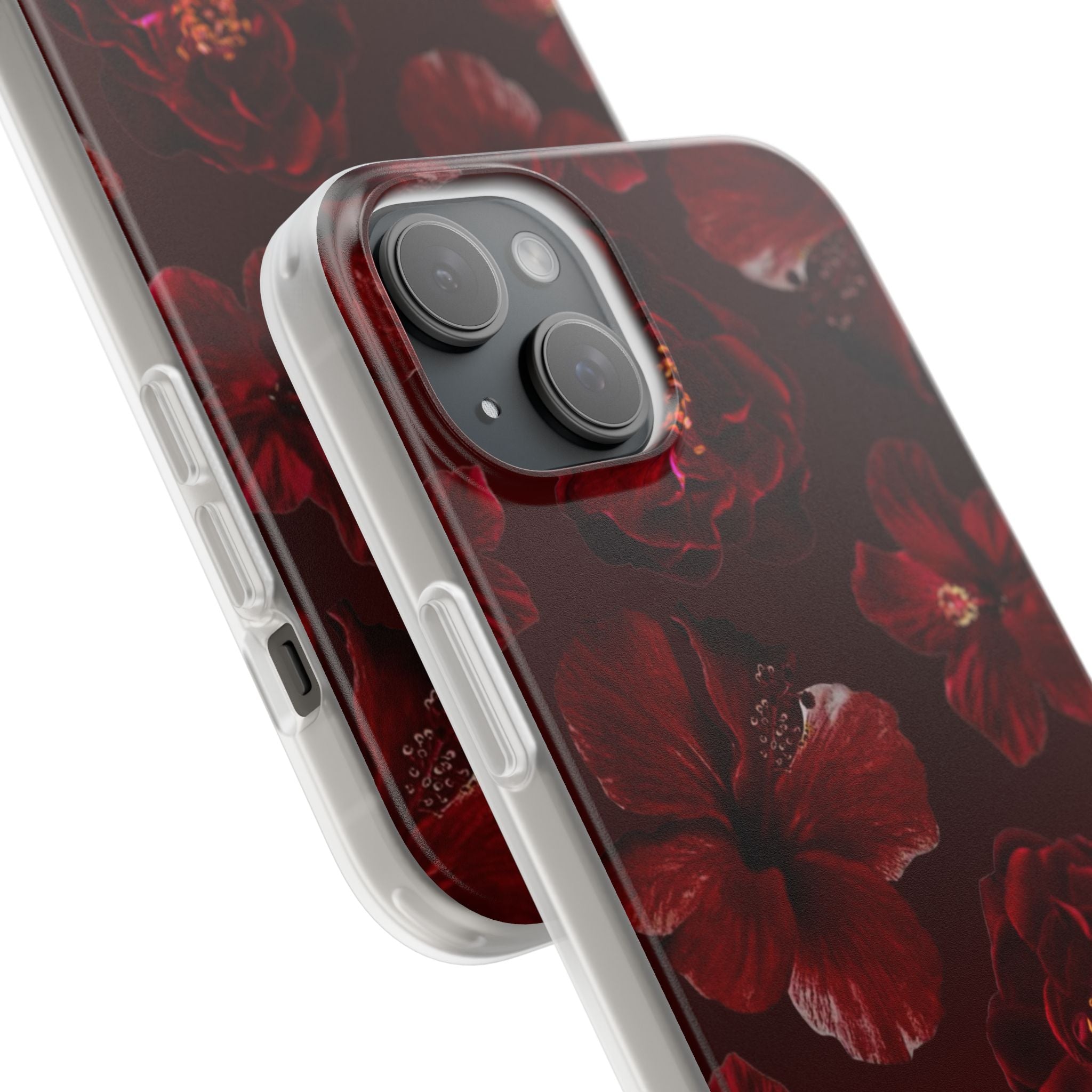 Red Floral Flexi Case — Dark Rose Phone Case