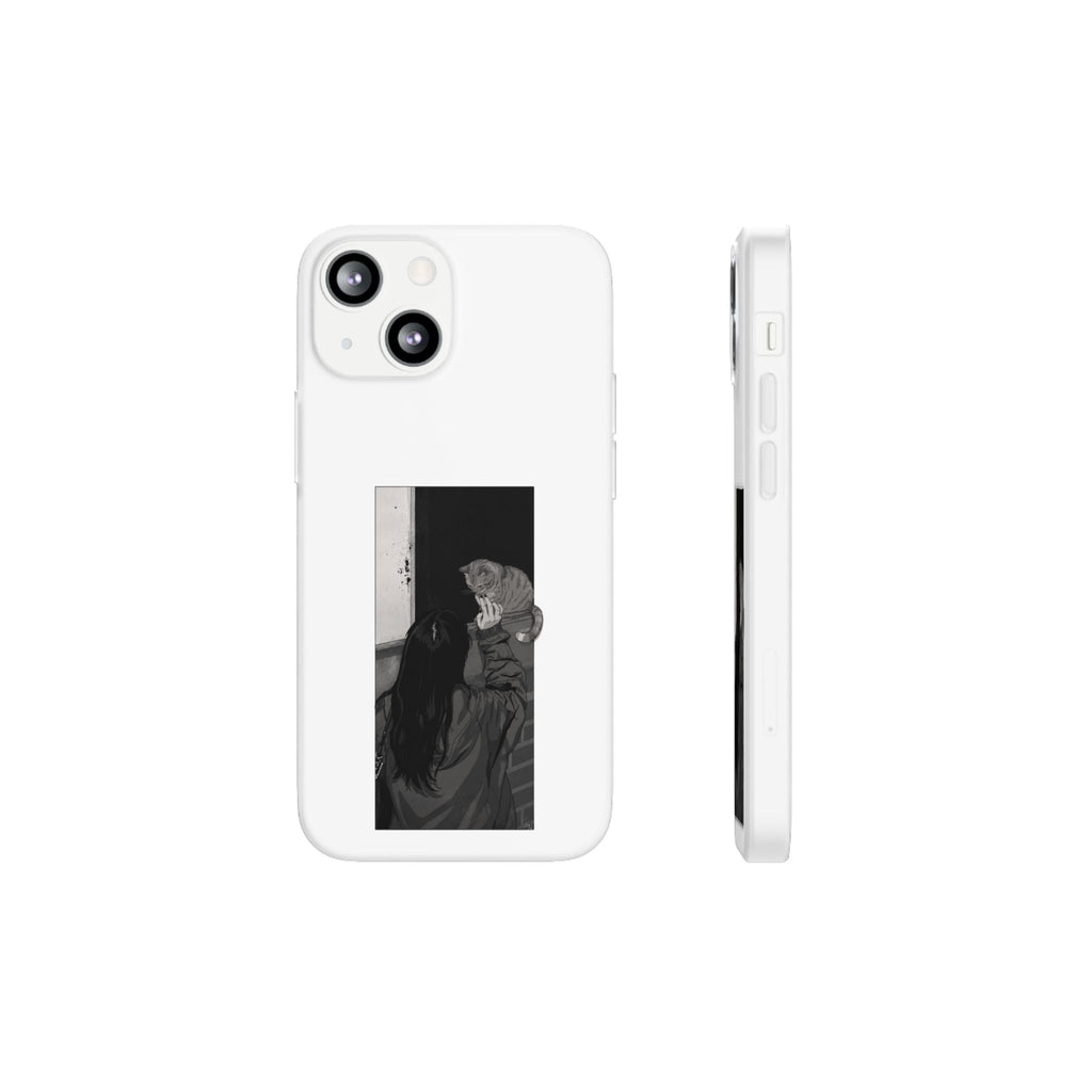 Black & White Cat Window Art Flexi Case