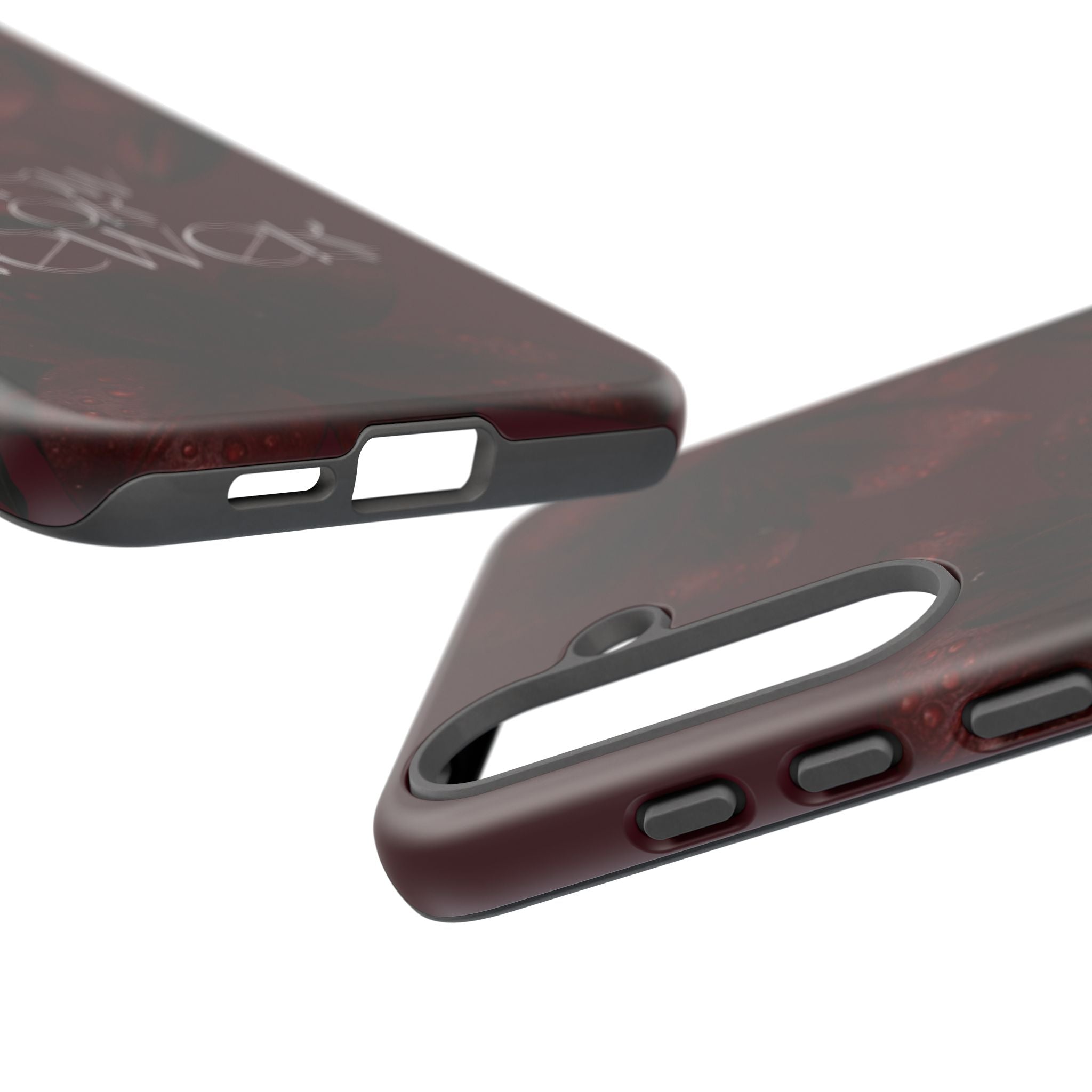 Tough Cases – Burgundy Floral “Now or Never” Protective Phone Case