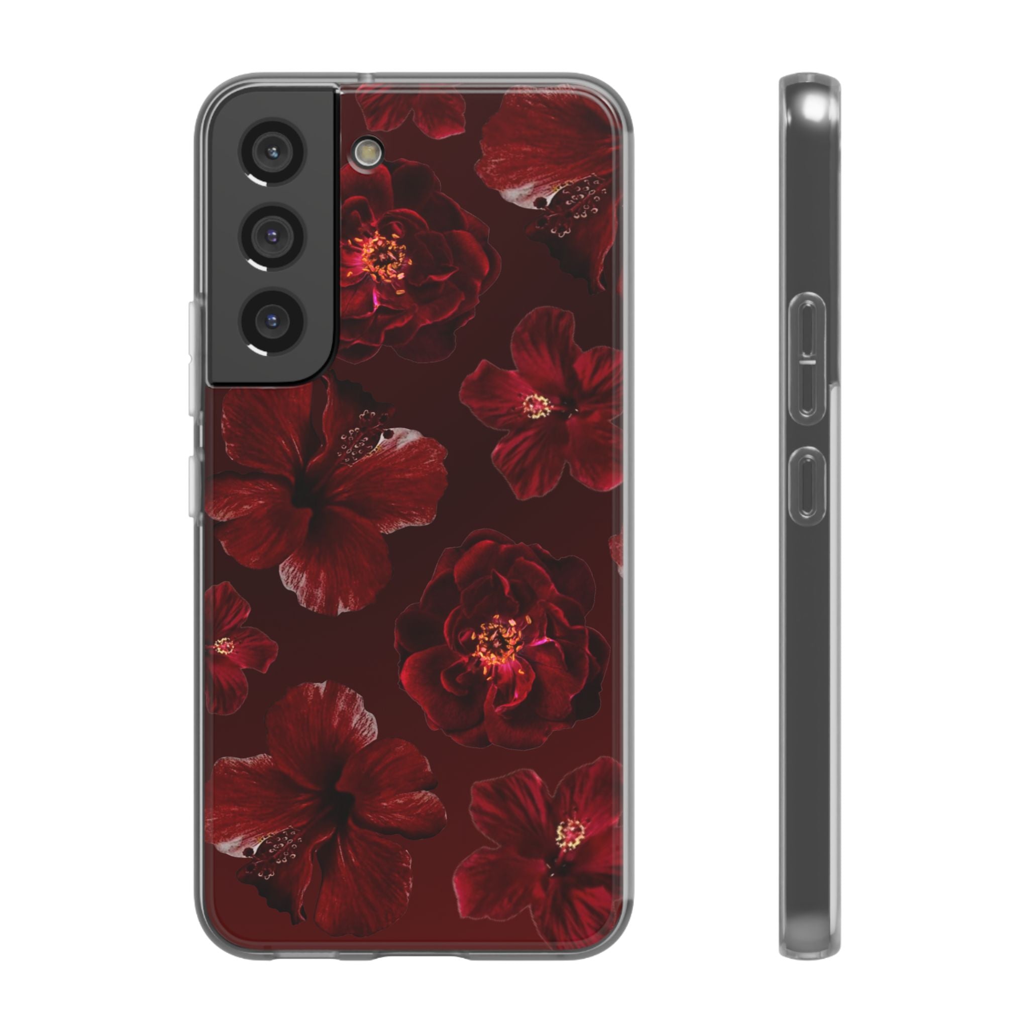 Red Floral Flexi Case — Dark Rose Phone Case