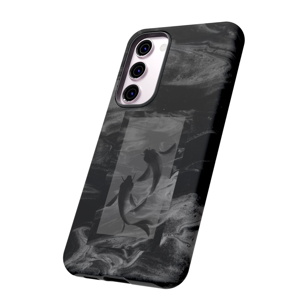 Koi Yin-Yang Marble Phone Case – Black Smoky Art Protection